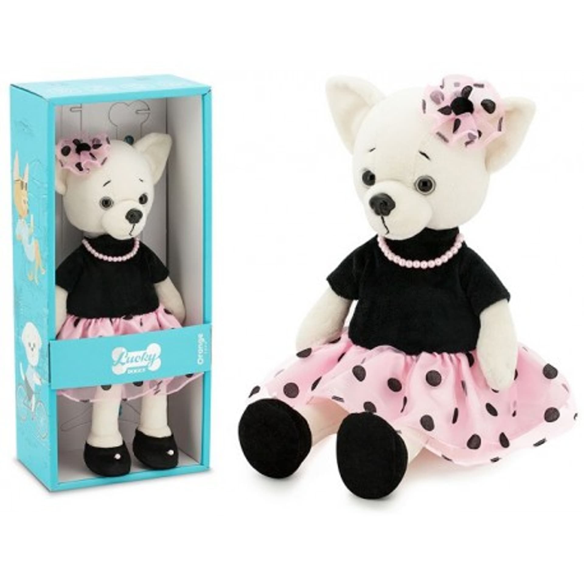 

Przytulanka piesek lucky lili w naszyjniku - 38cm