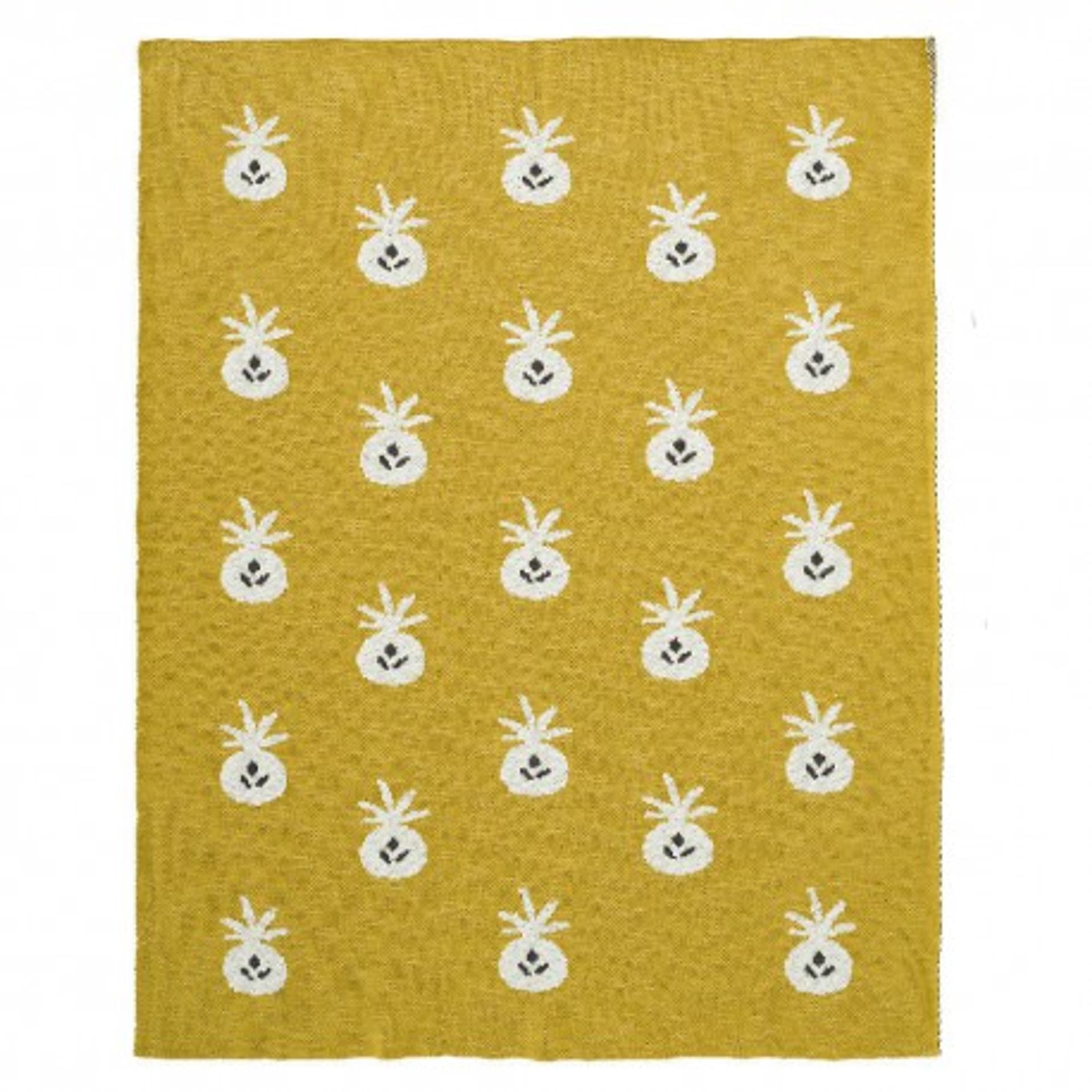 

Fresk tkany kocyk z bawełny organicznej 80 x 100 cm ananas mustard