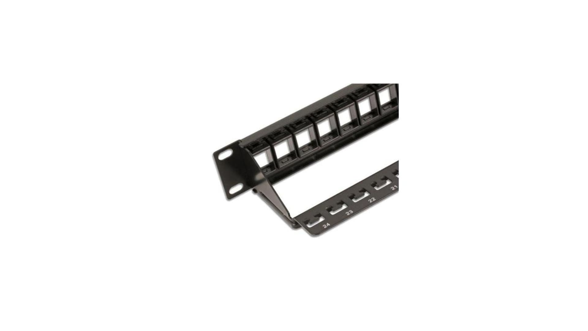 

Patch panel 24 porty na moduły Keystone, 1U, czarny