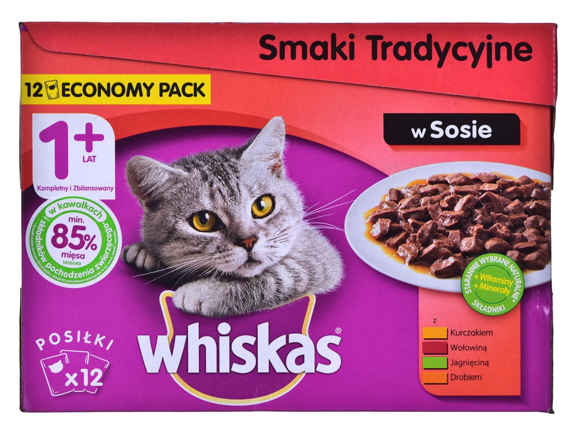 

WHISKAS Mięsne dania w sosie - saszetka 12x100g