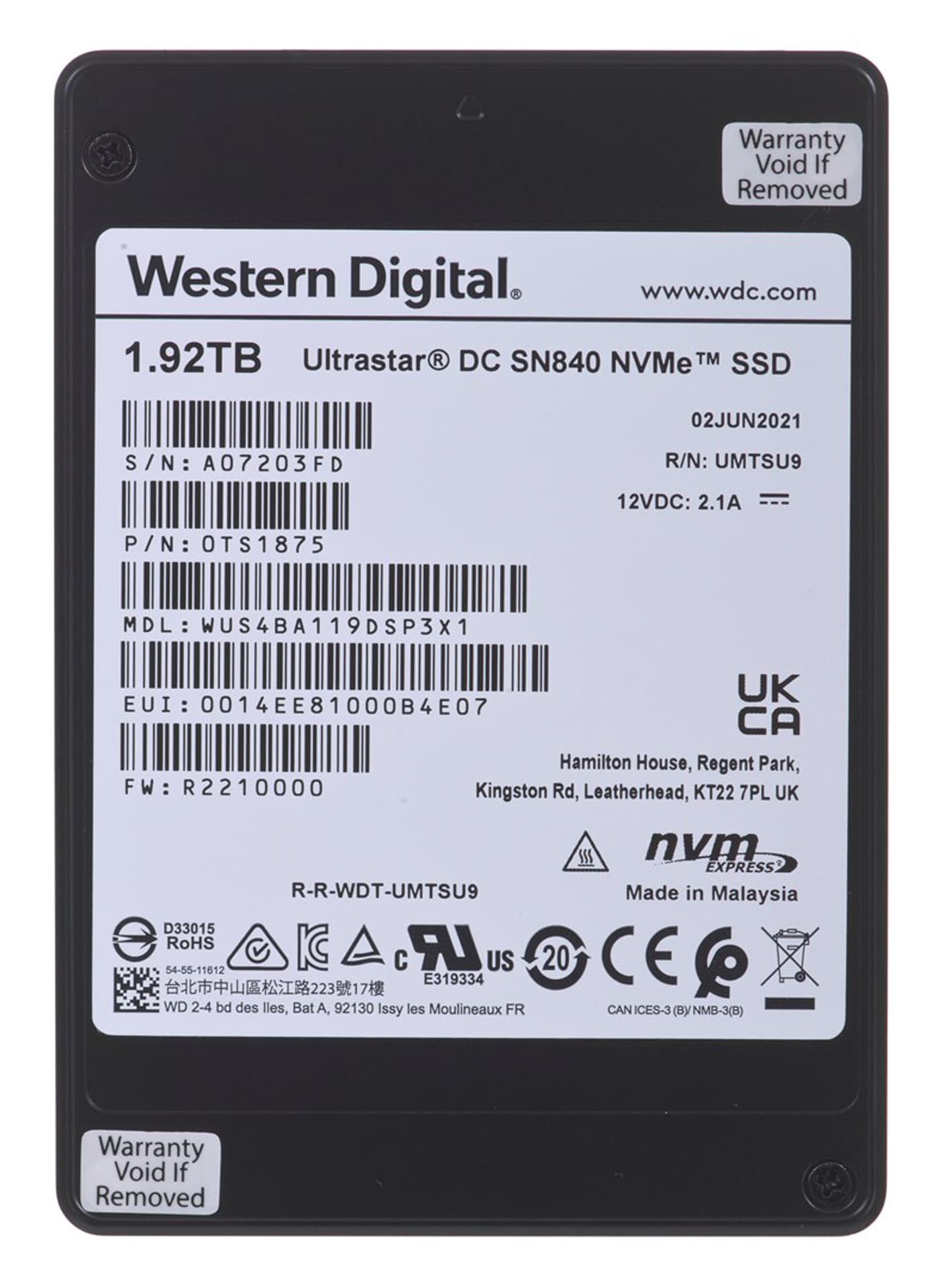 

Dysk SSD WD Ultrastar 2.5″ 1.92 TB PCI Express 3.1