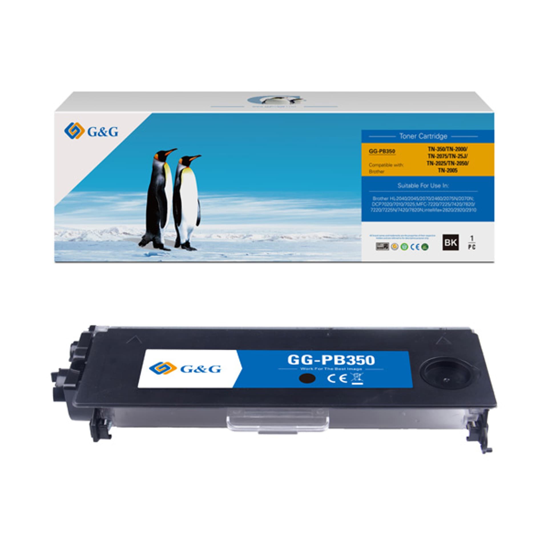 

G&G kompatybilny toner z NT-PB350, TN2000, TN350, TN2075, TN2025, TN2050, black, 2500s, dla Brother DCP 7020, 7010, 7025, FAX 2820