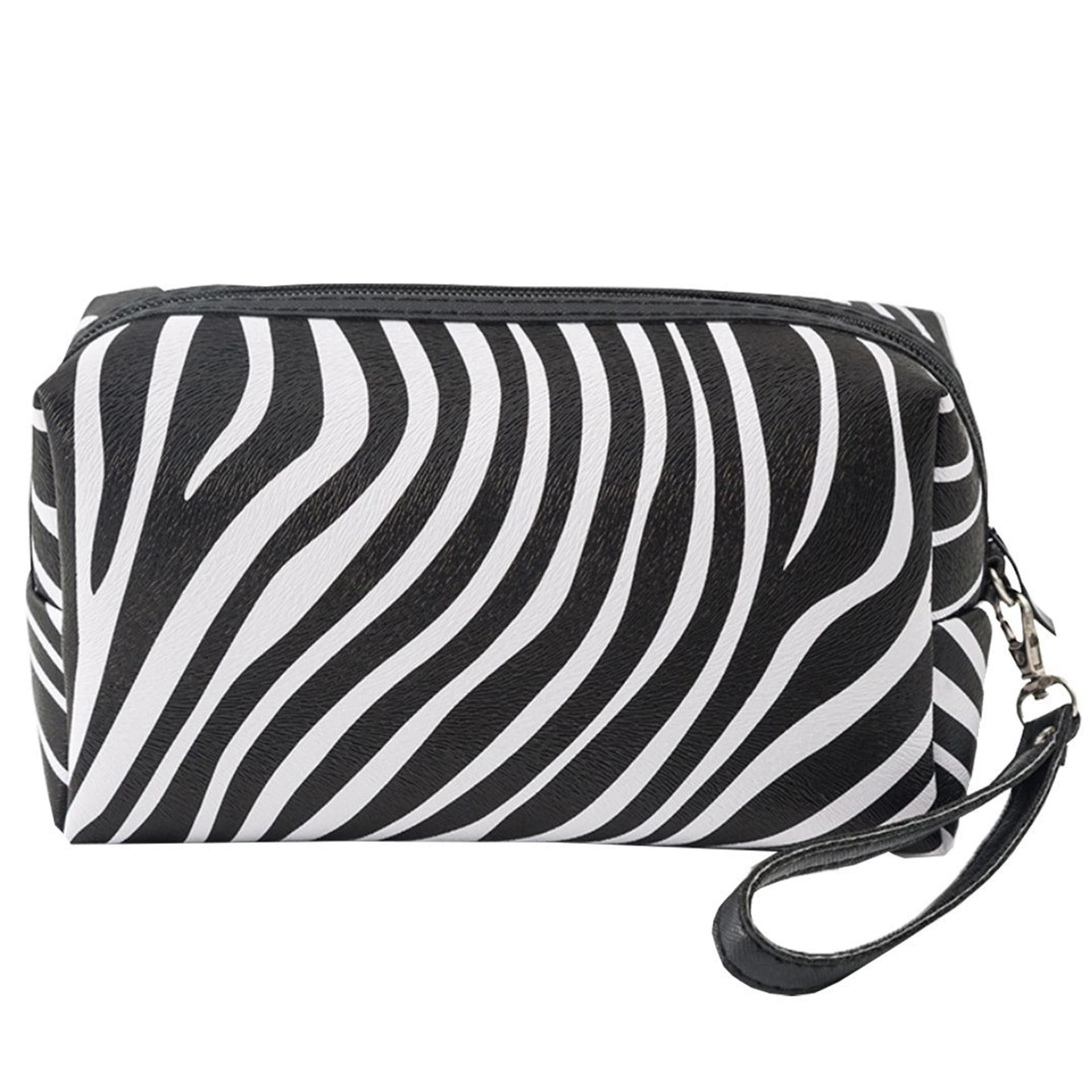 

Kosmetyczka rozkładana czarna wzór zebra kuferek KS49