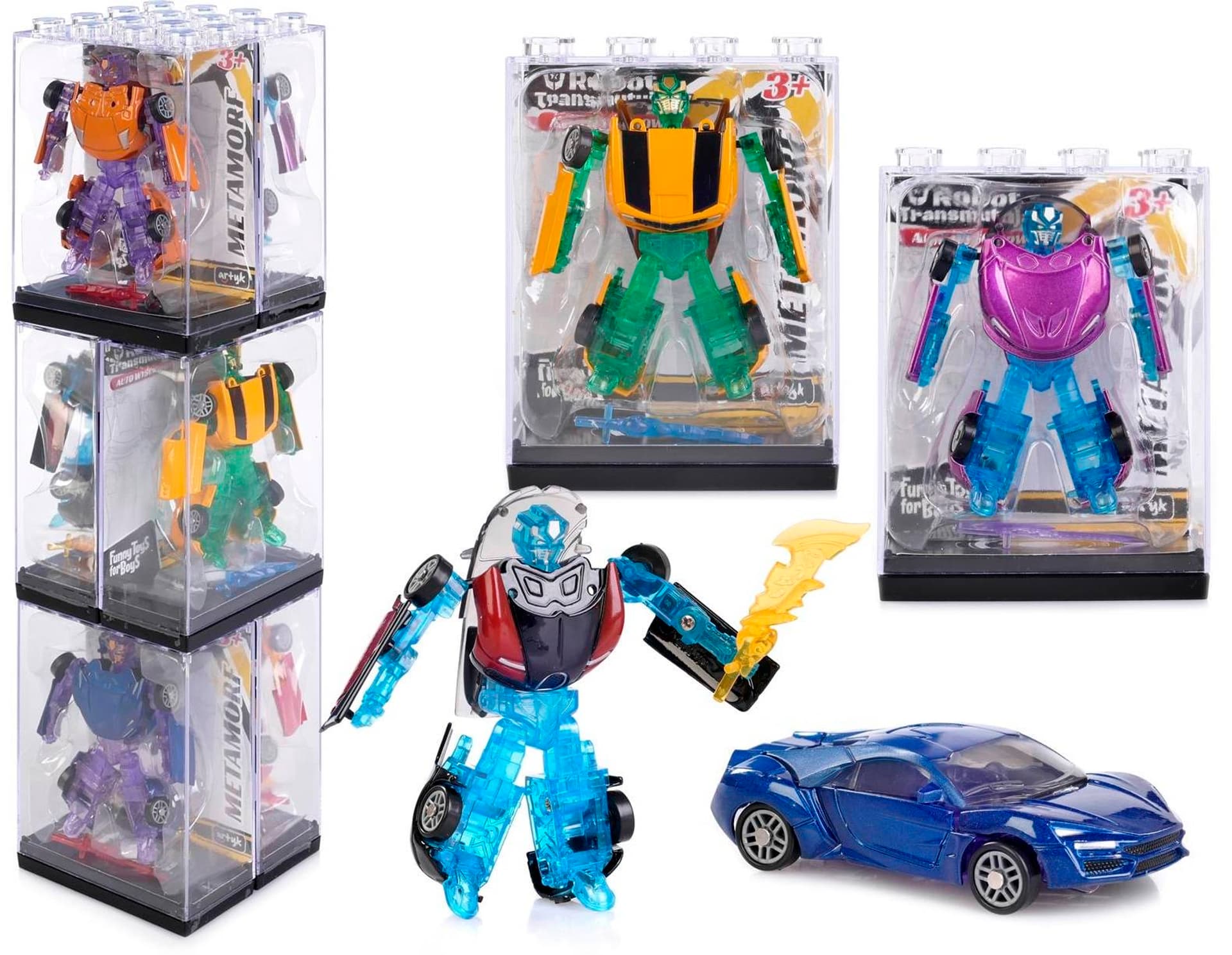 

MEGA ZESTAW TRANSFORMACJA ROBOT AUTO WYŚCIGOWE