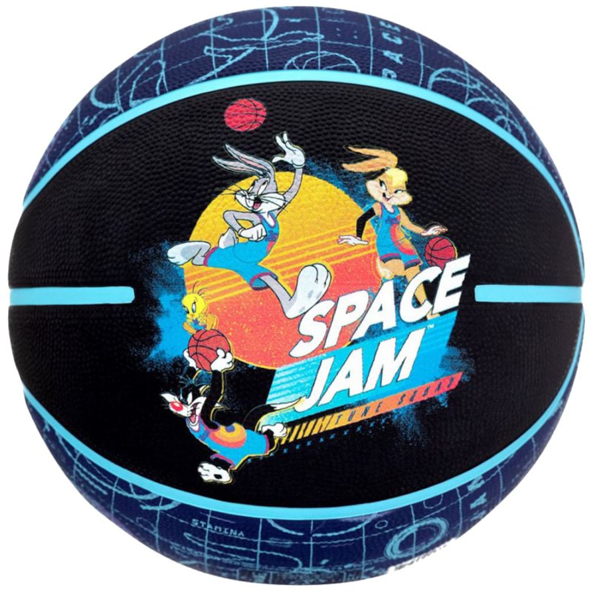 

Piłka koszykarska Spalding Space Jam Tune Court Ball (kolor Czarny. Granatowy. Niebieski, rozmiar 5)