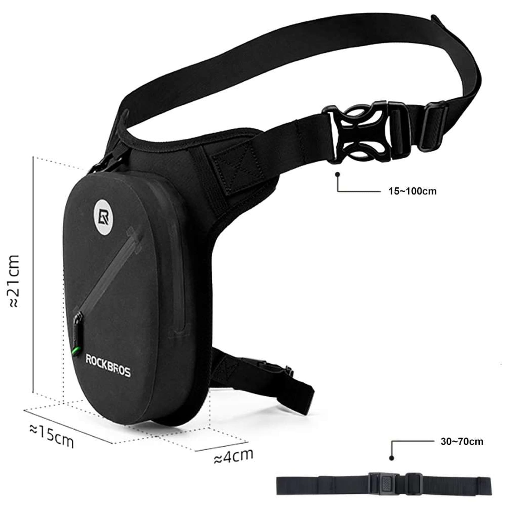 

Szaszetka biodrowa wodoodporna RockBros Belt Bag Waterproof Hip Bag AS-081 torba na biodro na akcesoria Czarna