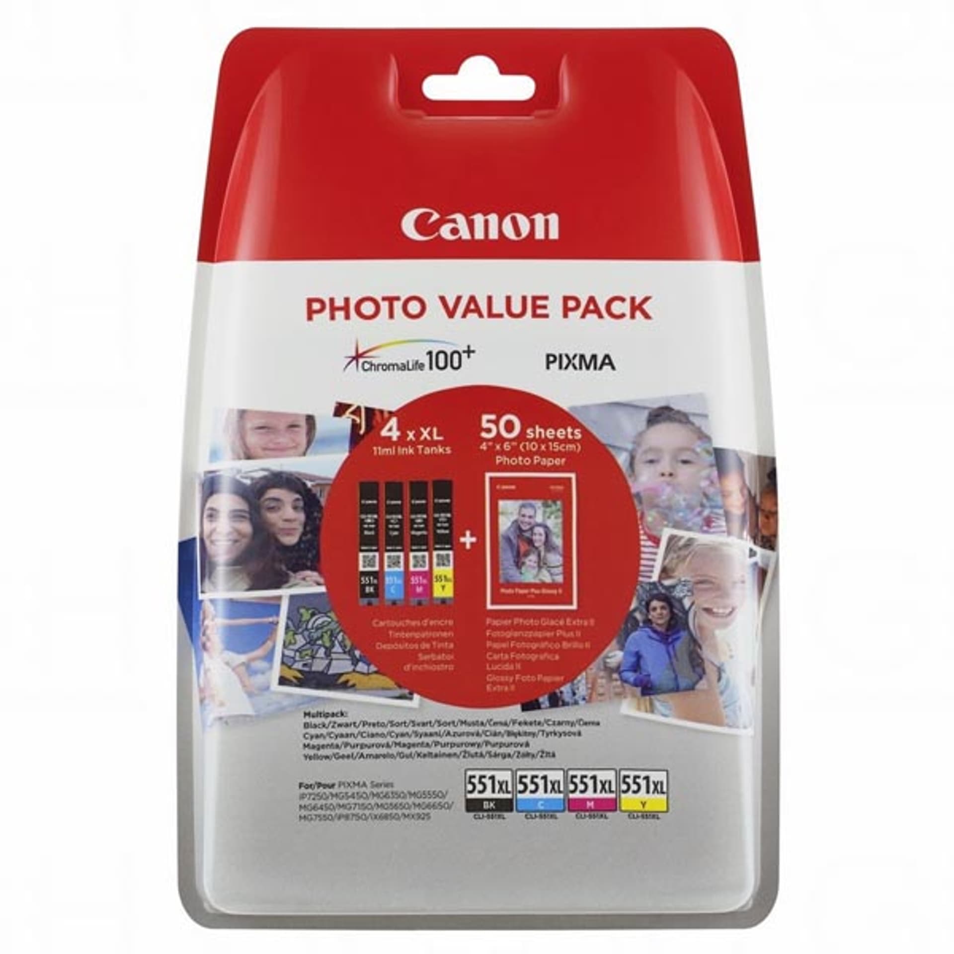 

Canon oryginalny ink / tusz CLI-551 XL CMYK, CMYK, blistr, 11ml, 6443B006, Canon Pixma iP7250,iP8750,iX6850,MG5450,MG5550,MG5650