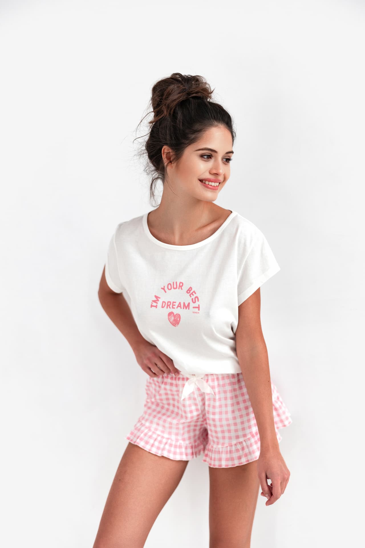 

Piżama Keyla Ecru-Pink (Rozmiar L)