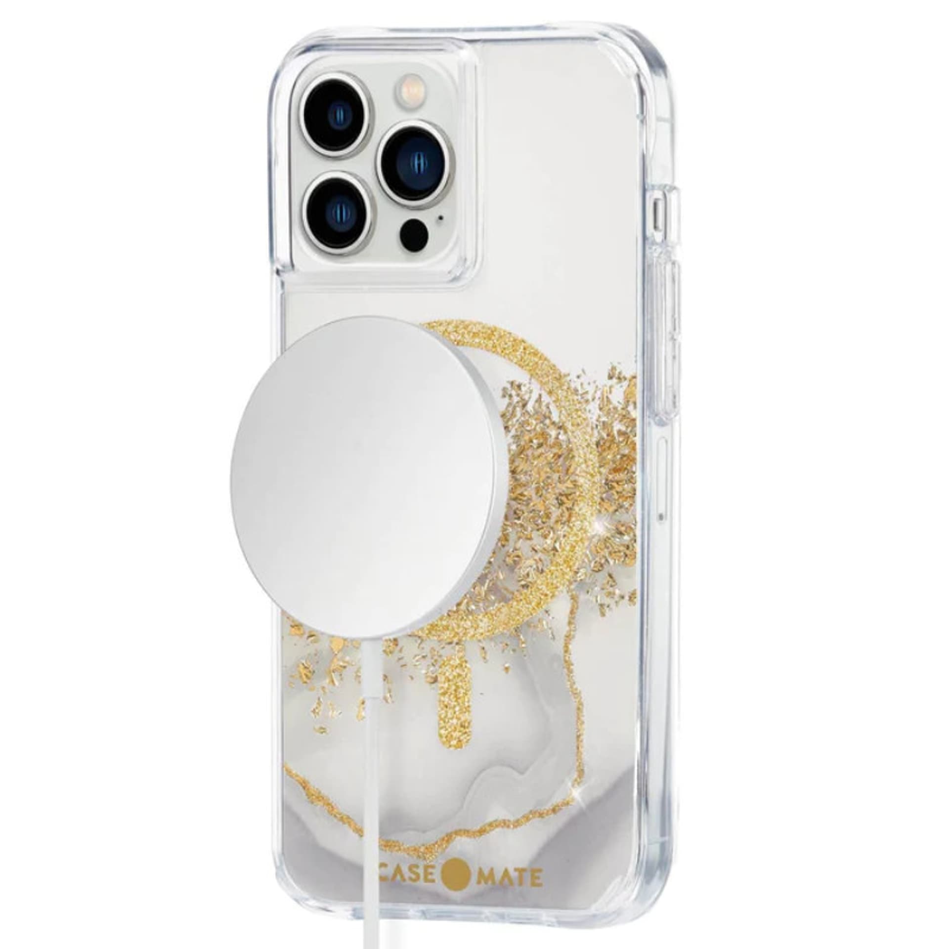 

Case-Mate Karat MagSafe - Etui iPhone 13 Pro zdobione złotem (Marble)
