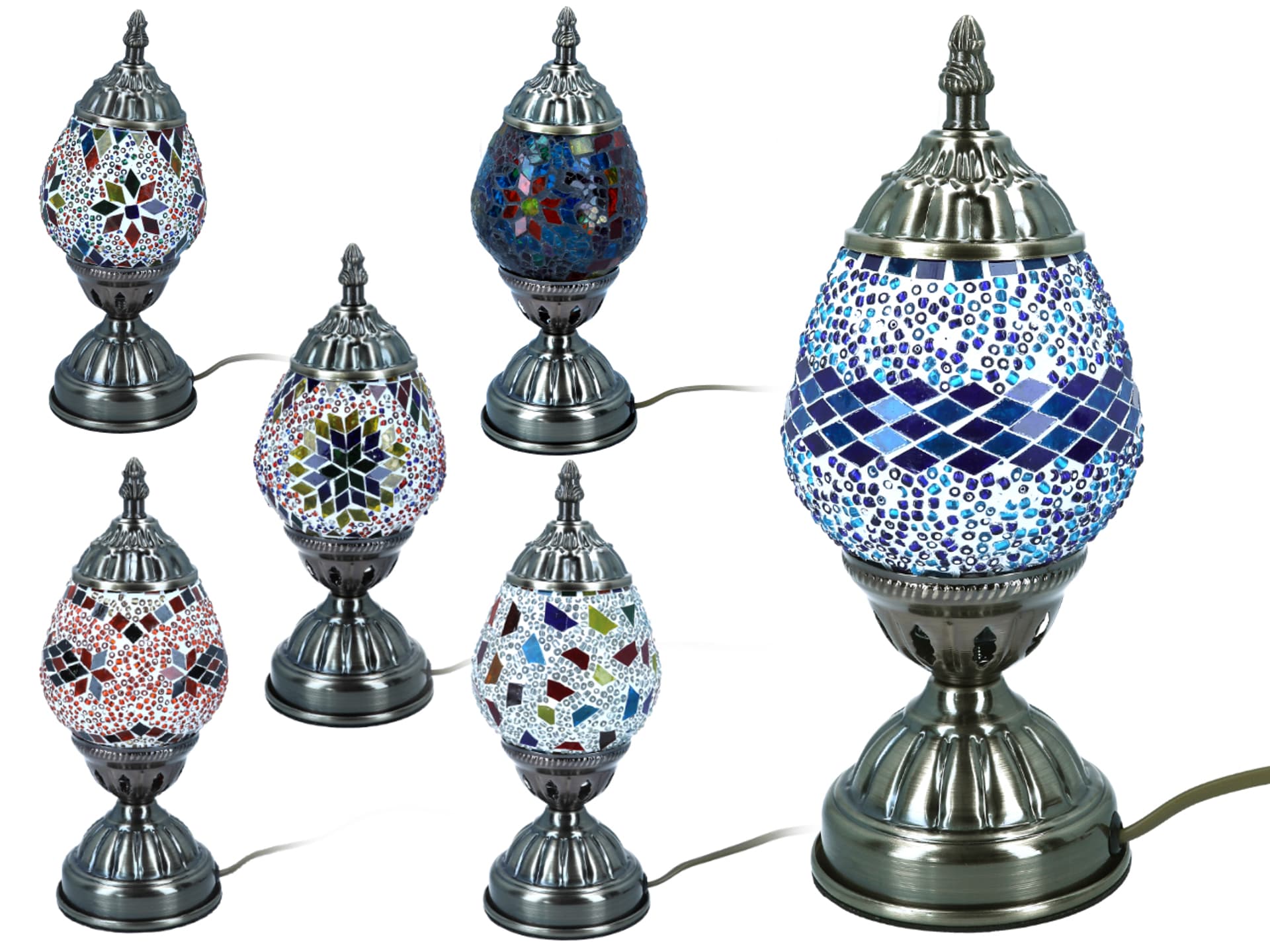 

Lampa stołowa - klosz pojedynczy, wielokolorowy
