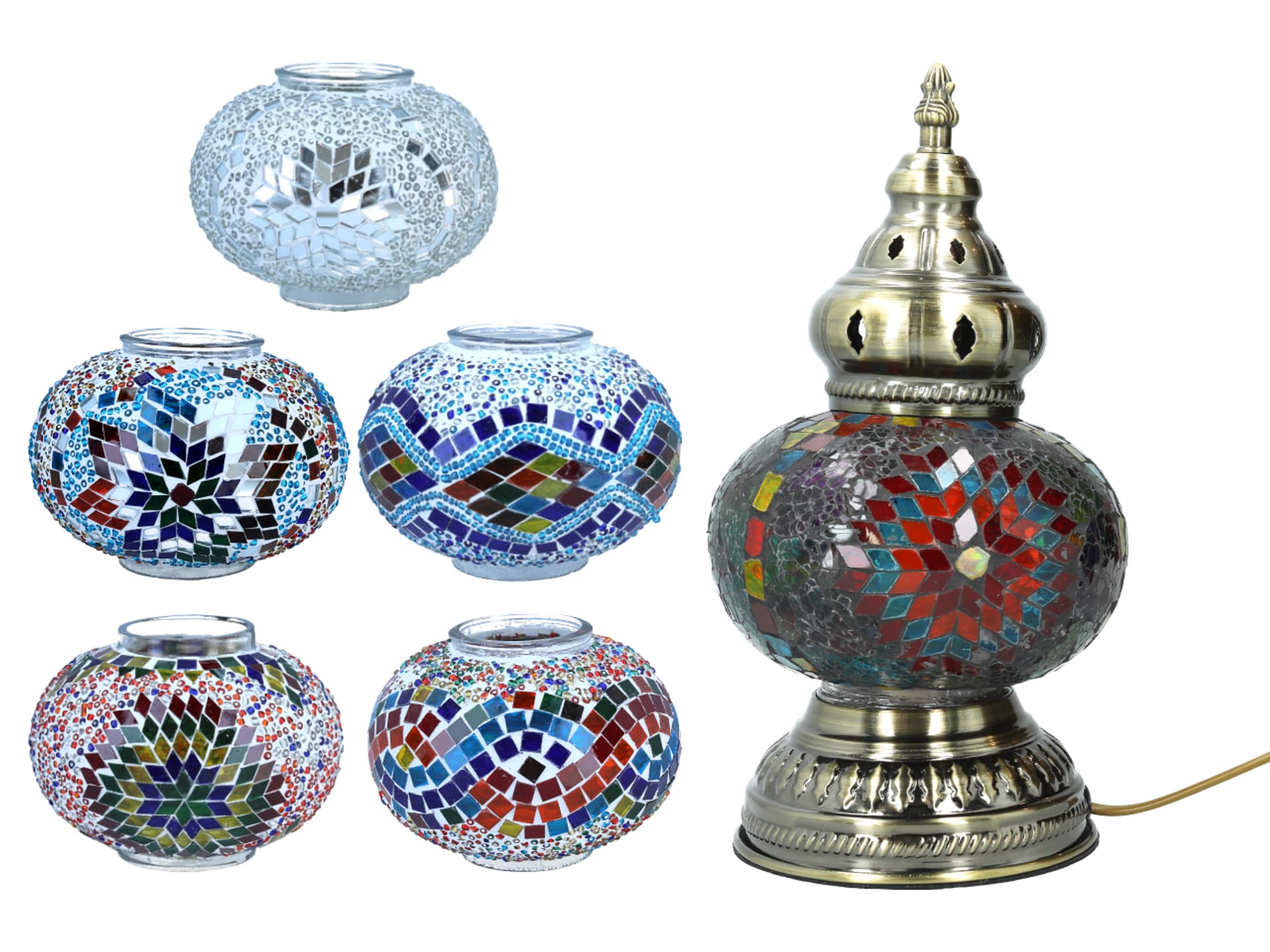 

Lampa stołowa - klosz pojedynczy, wielokolorowy