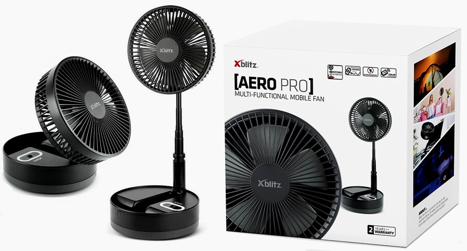 

Przenośny składany wentylator Xblitz Aero PRO