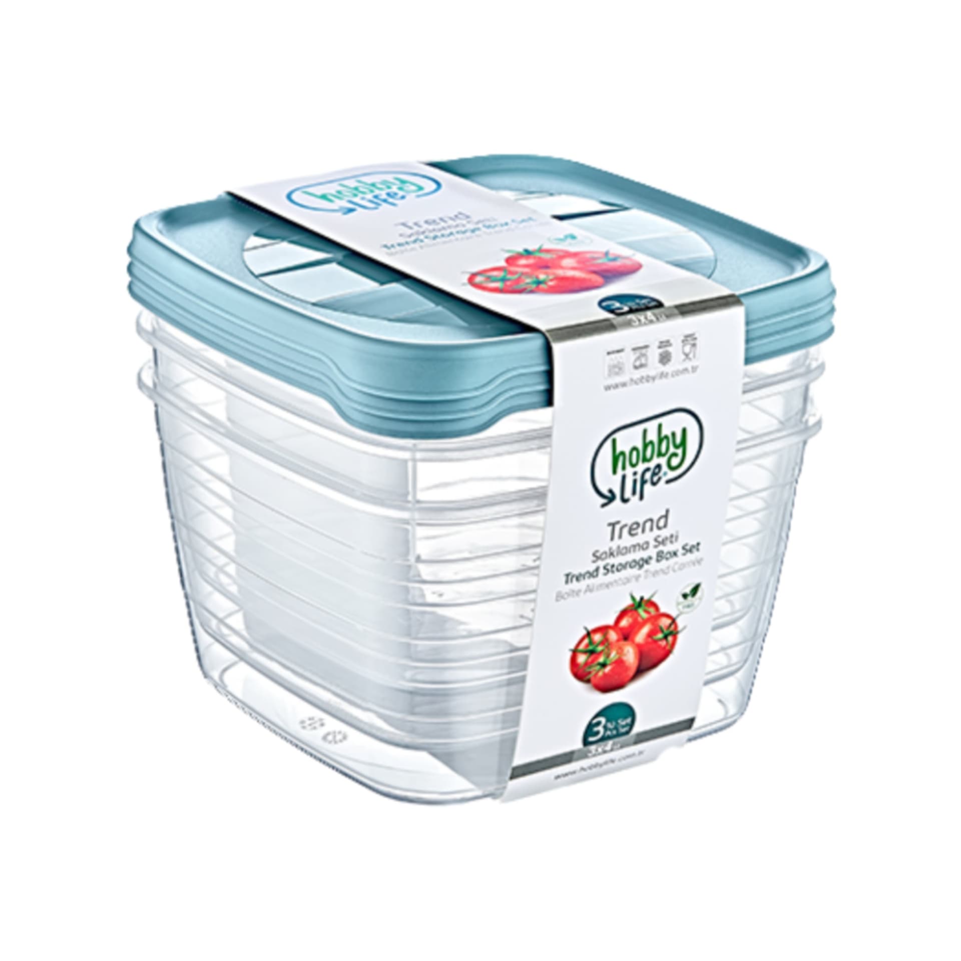 

KPL. 3 POJEMNIKÓW PROSTOKĄTNYCH GŁĘBOKICH TREND BOX 4L *6057