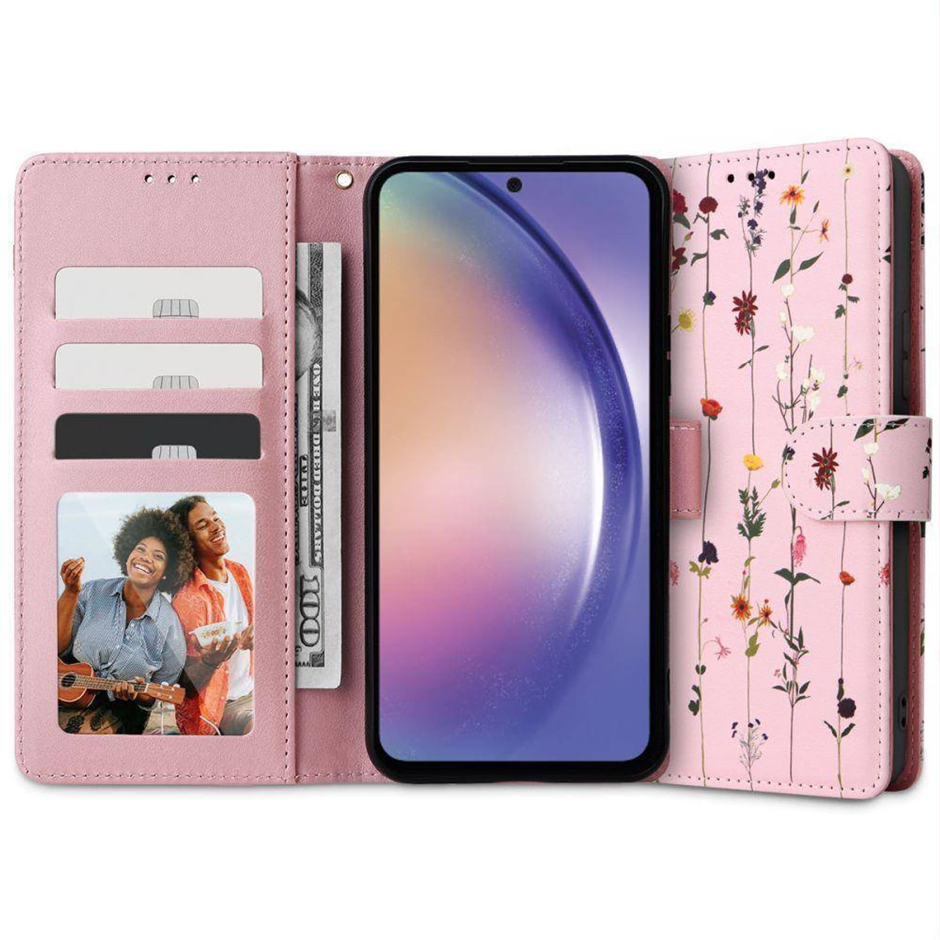 

Etui SAMSUNG GALAXY A14 5G Tech-Protect Wallet Garden różowe