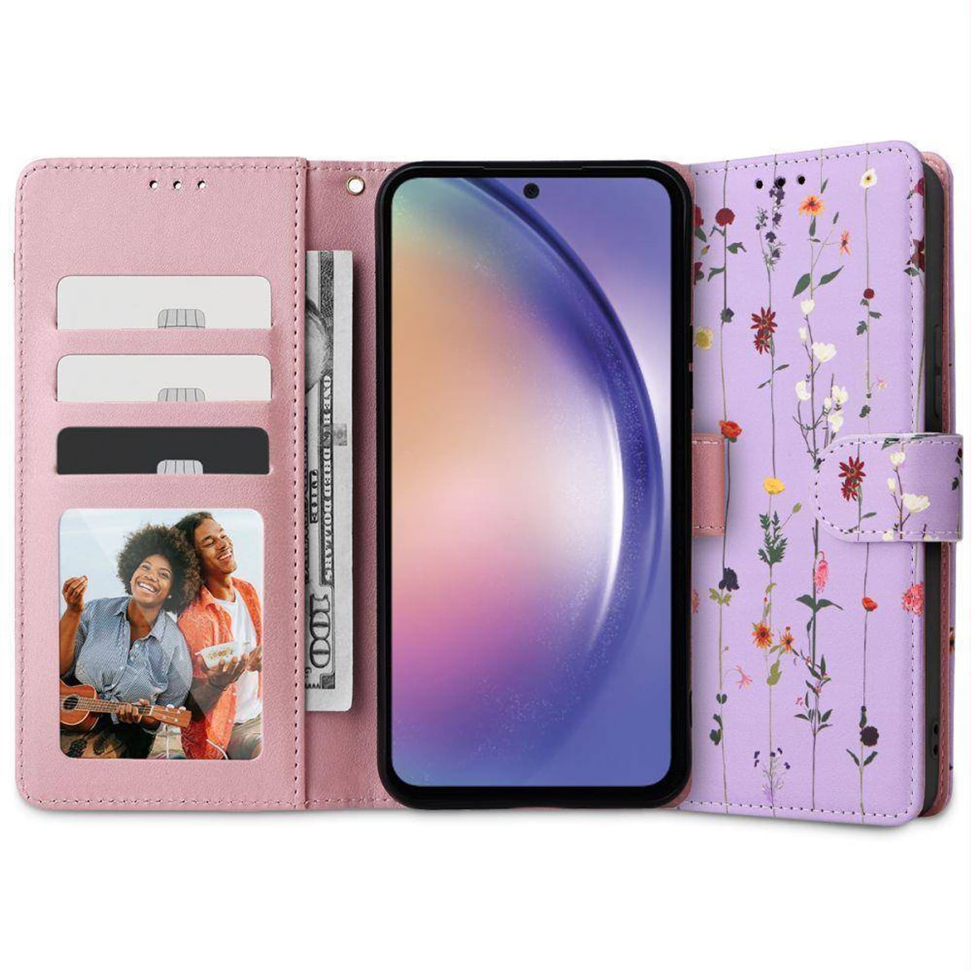 

Etui SAMSUNG GALAXY A34 5G Tech-Protect Wallet Garden fioletowe