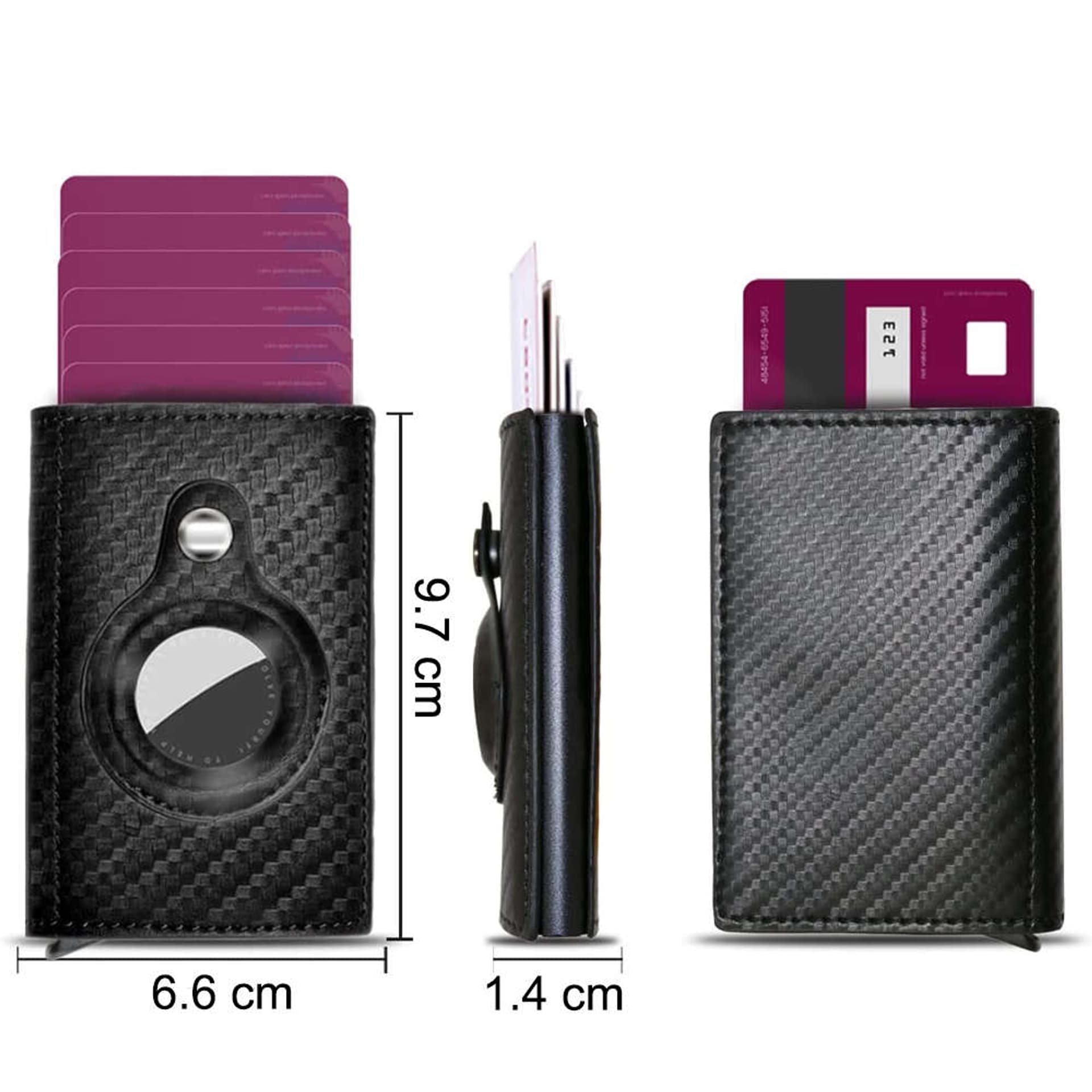 

Portfel na dokumenty Alogy Smart Wallet z miejscem na AirTag Air Tag na karty gotówkę ochrona RFID Czarny