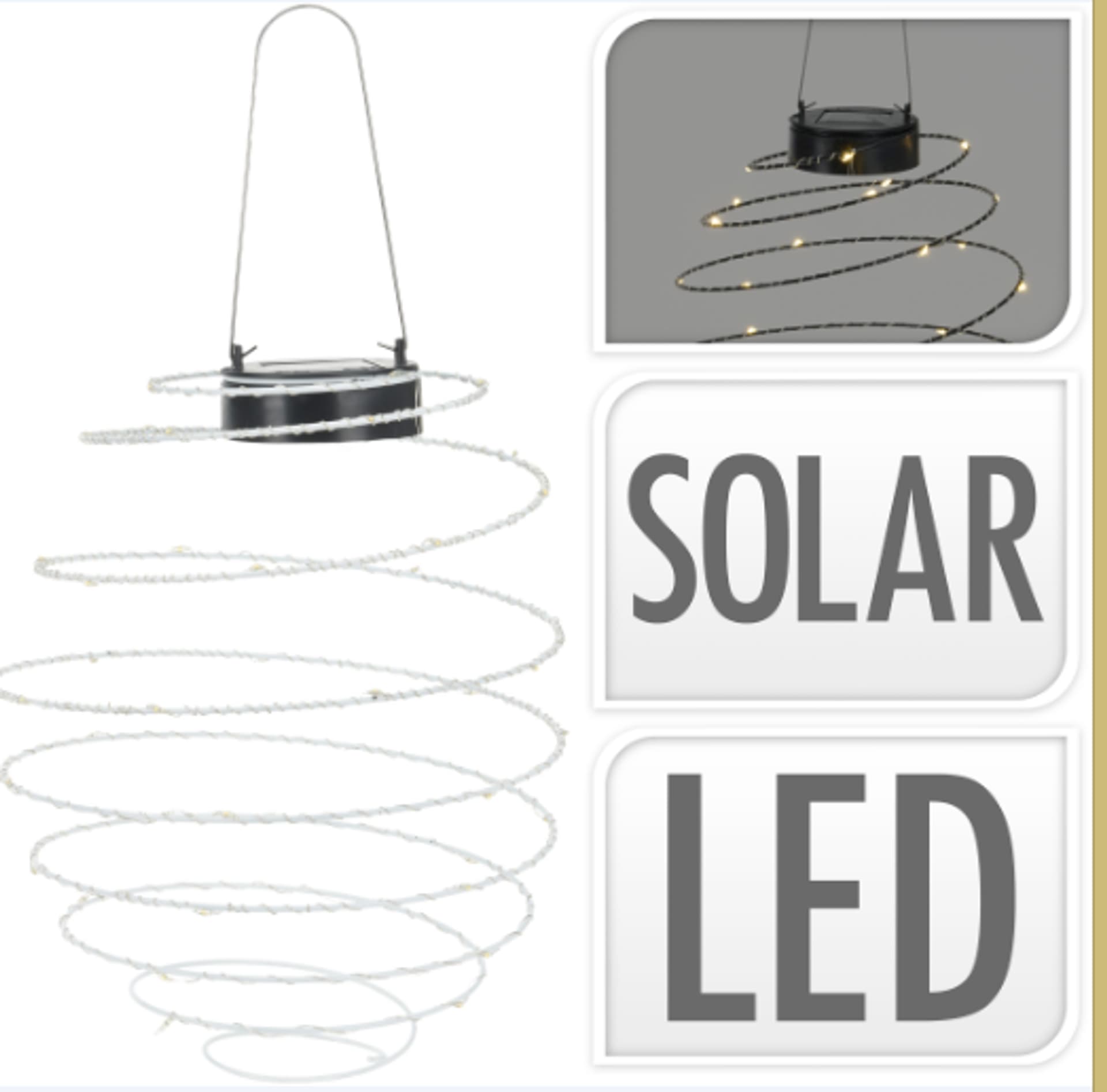 

Lampa solarna ogrodowa Spirala 40 diod LED ciepła biel Biała