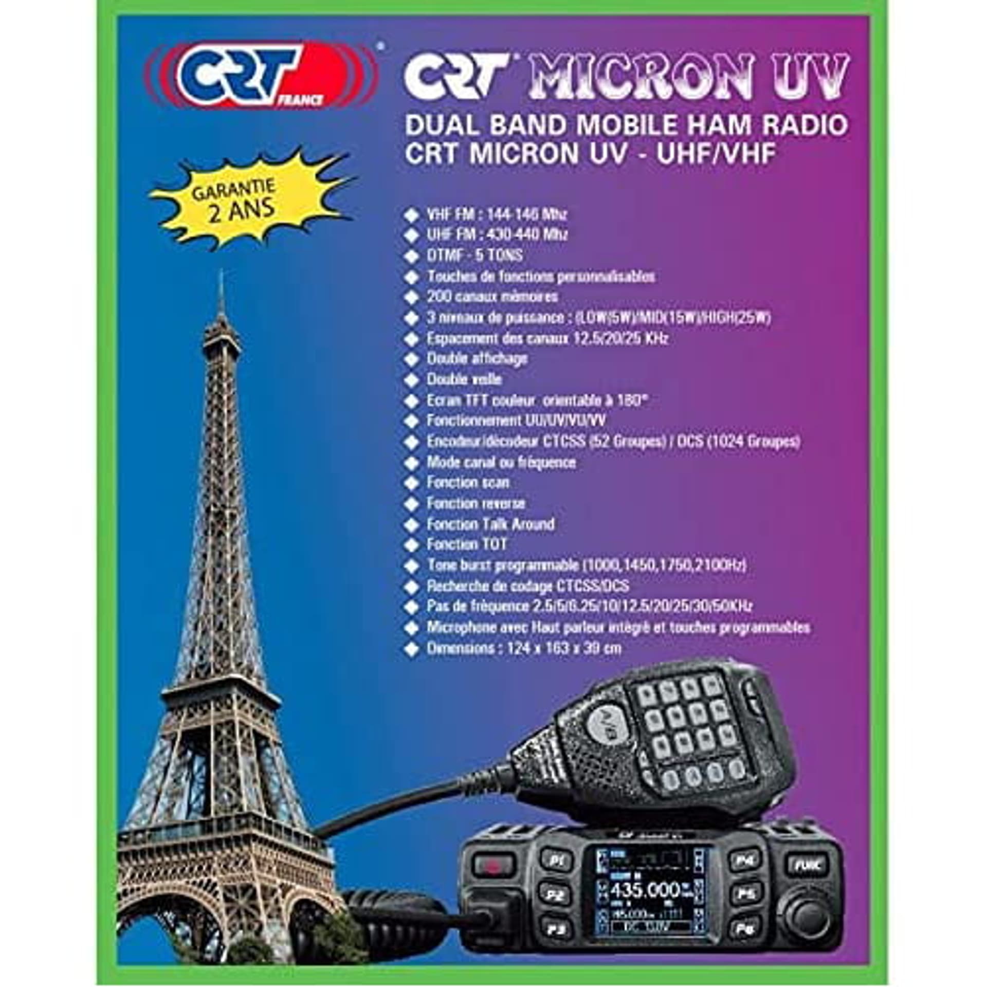 

Radio dual band CRT Micron UV z funkcją VOX 25W