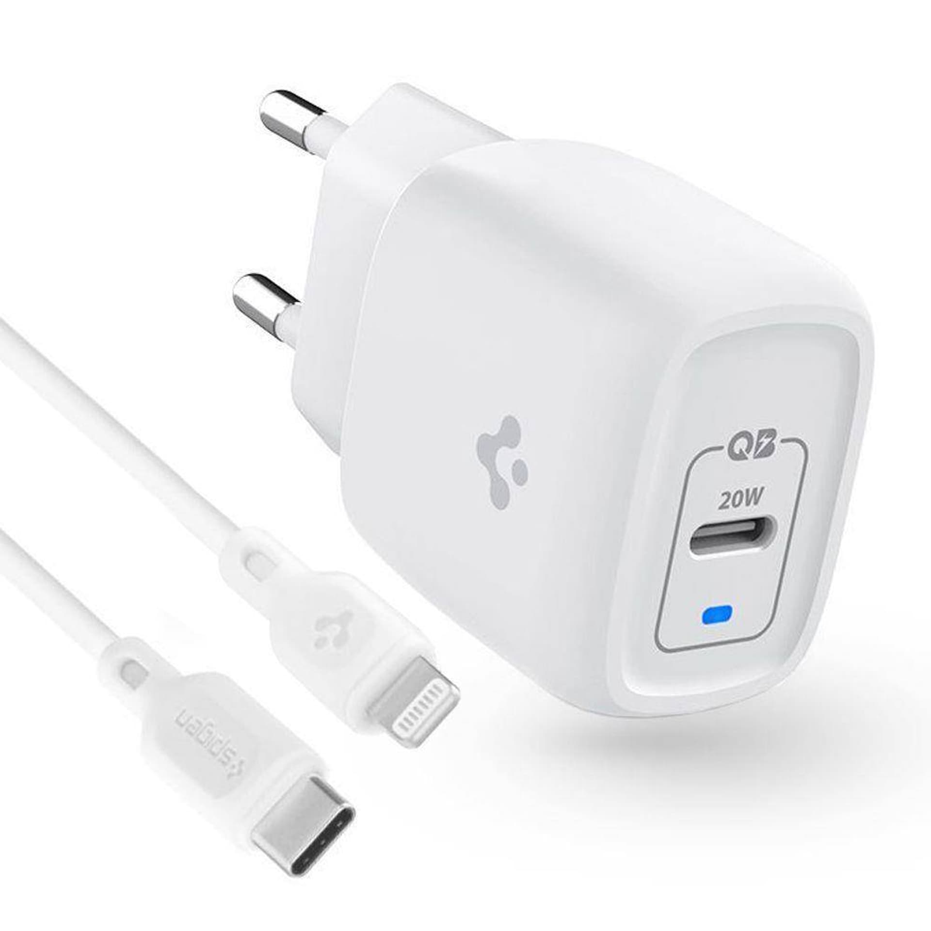 

Ładowarka Sieciowa 20W USB-C PD + Kabel USB-C - Lightning Spigen PE2C10CL biała
