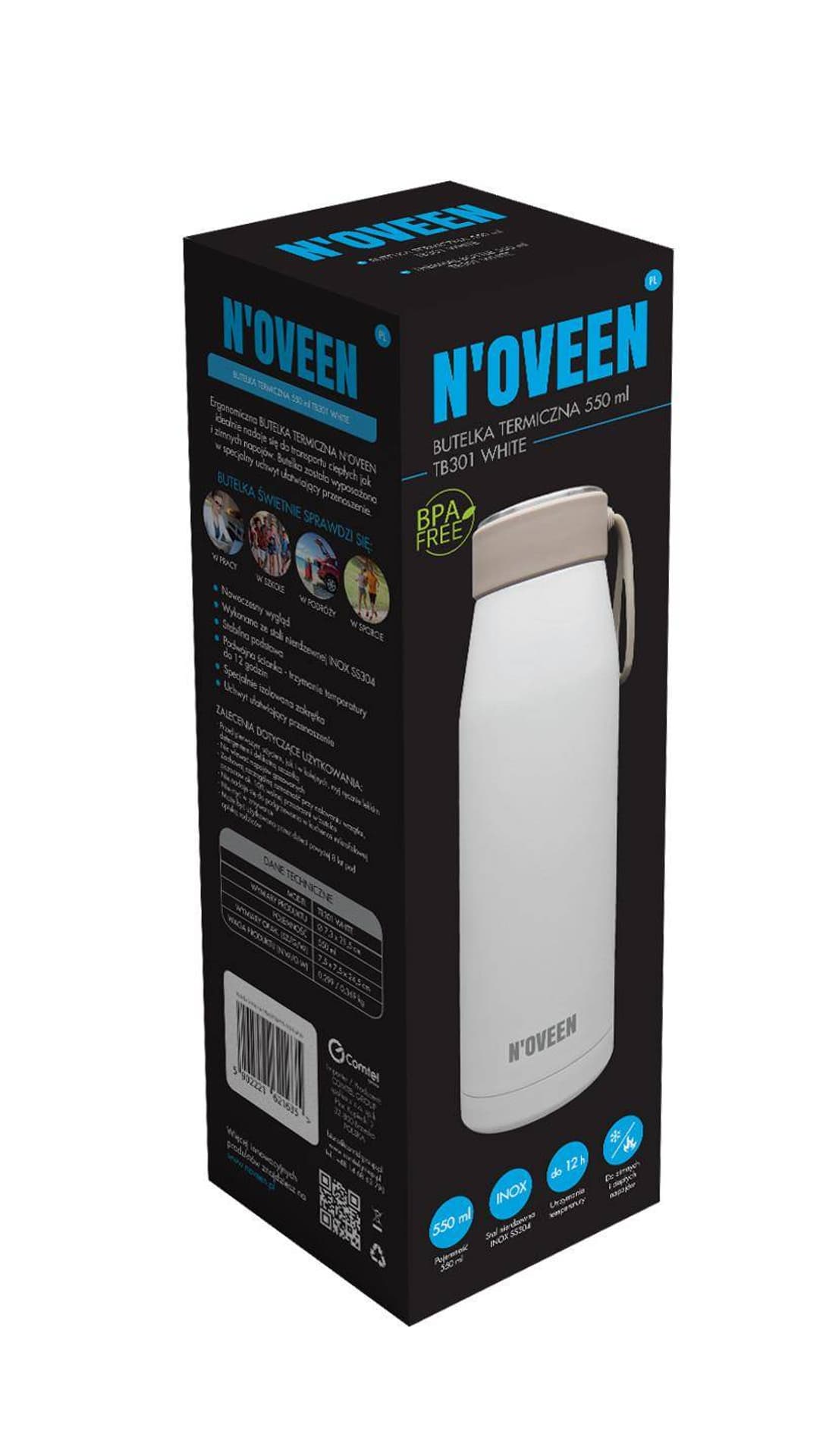 

Butelka Termiczna NOVEEN TB301 White 550 ml