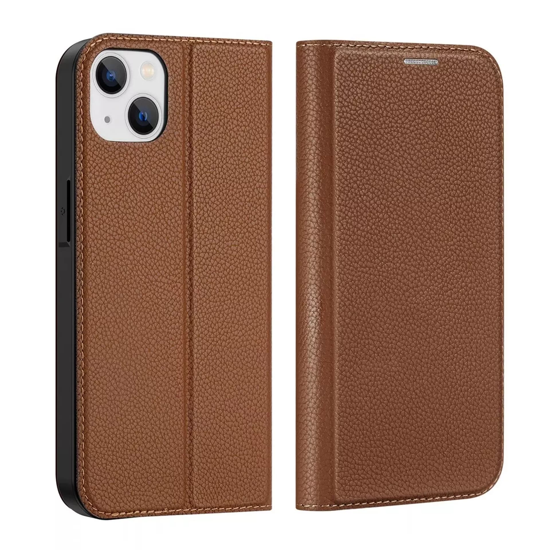 

Dux Ducis Skin X2 etui do iPhone 14 Plus pokrowiec z magnetyczną klapką brązowy