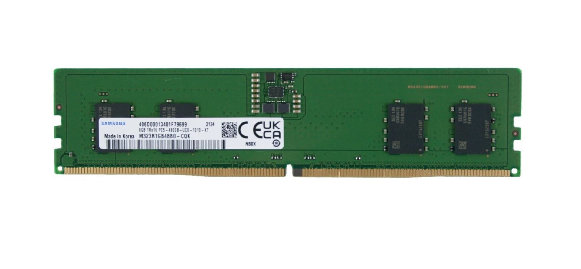 

Samsung UDIMM non-ECC 8GB DDR5 1Rx16 4800MHz PC5-38400 M323R1GB4BB0-CQK