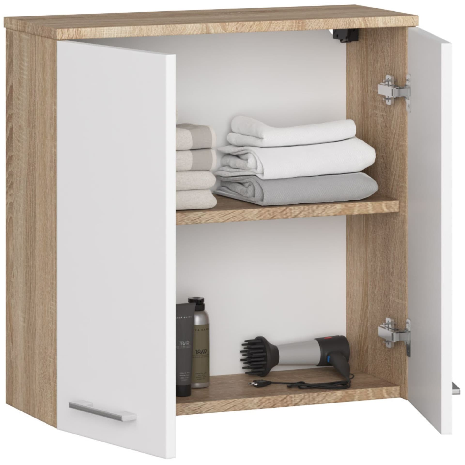 

SZAFKA WISZĄCA W 60 cm FIN 2D SONOMA / BIAŁA