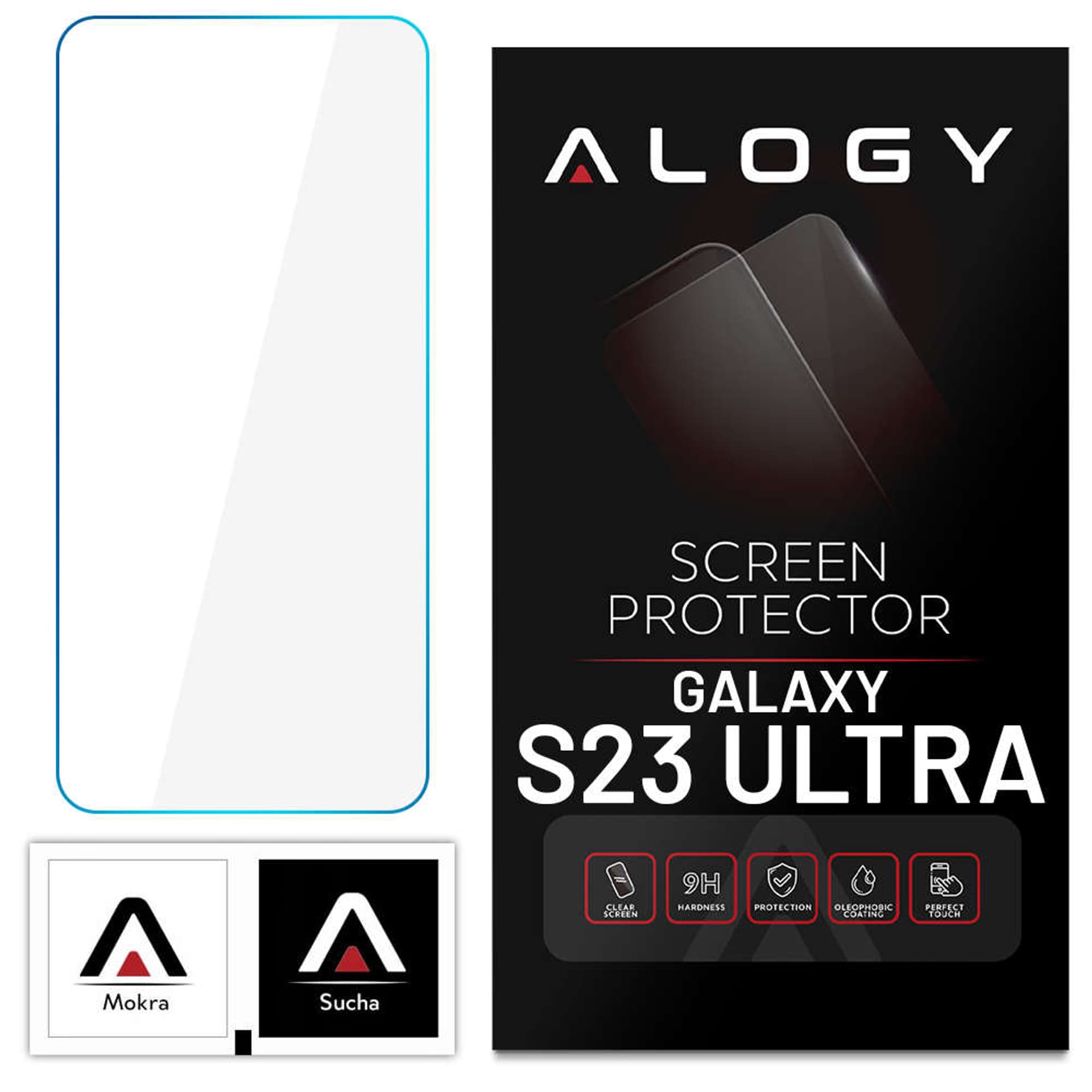 

Szkło hartowane płaskie 9H Alogy Screen Protector PRO+ ochrona na ekran do Samsung Galaxy S23 Ultra