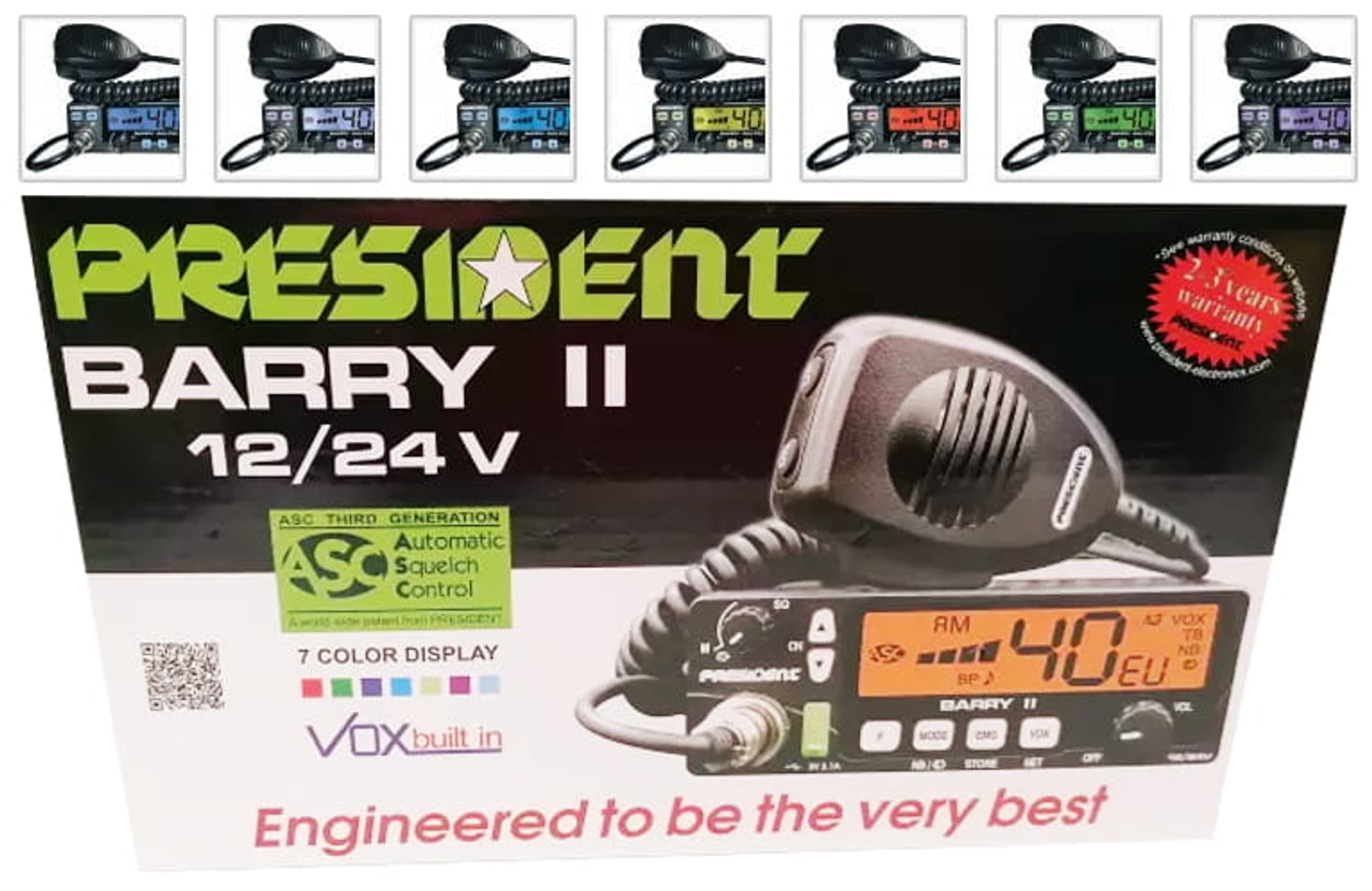 

CB Radio President Barry II AM/FM ASC 4W 12/24V