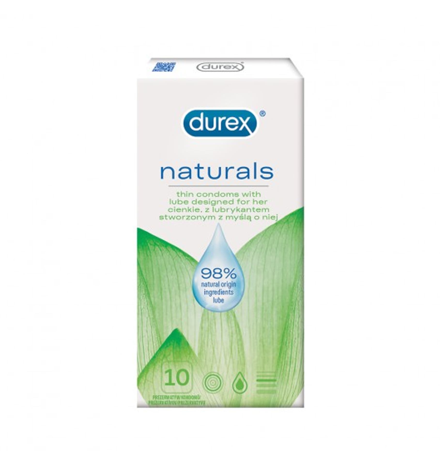 

Durex Naturals cienkie prezerwatywy z lubrykantem stworzone z myślą o niej 10szt