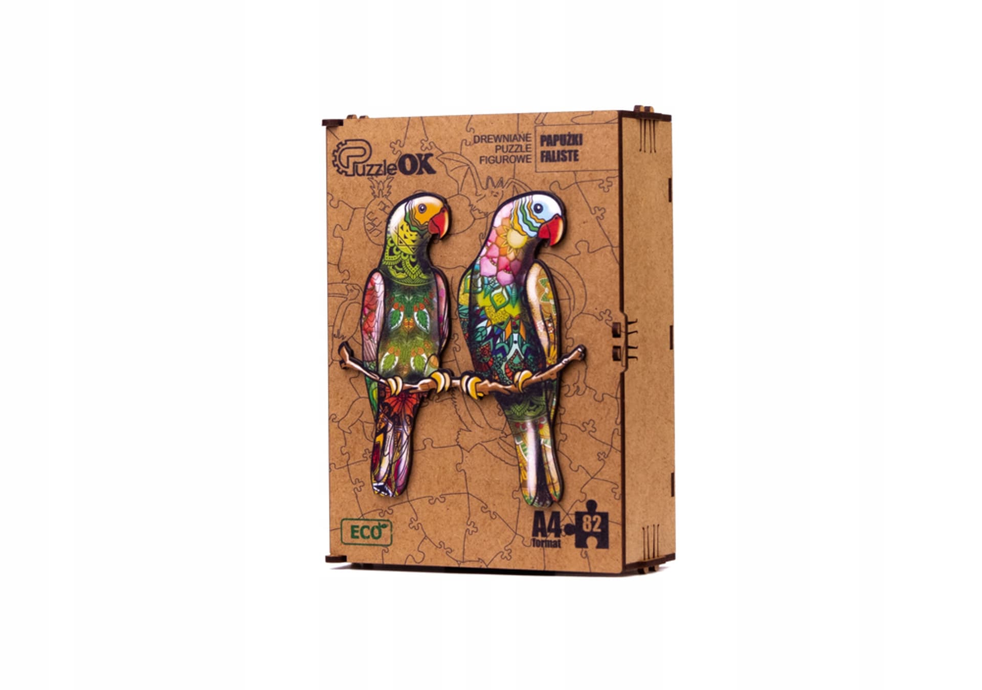 

Puzzle Drewniane EKO 82 Papużki Faliste A4 PuzA4-01212