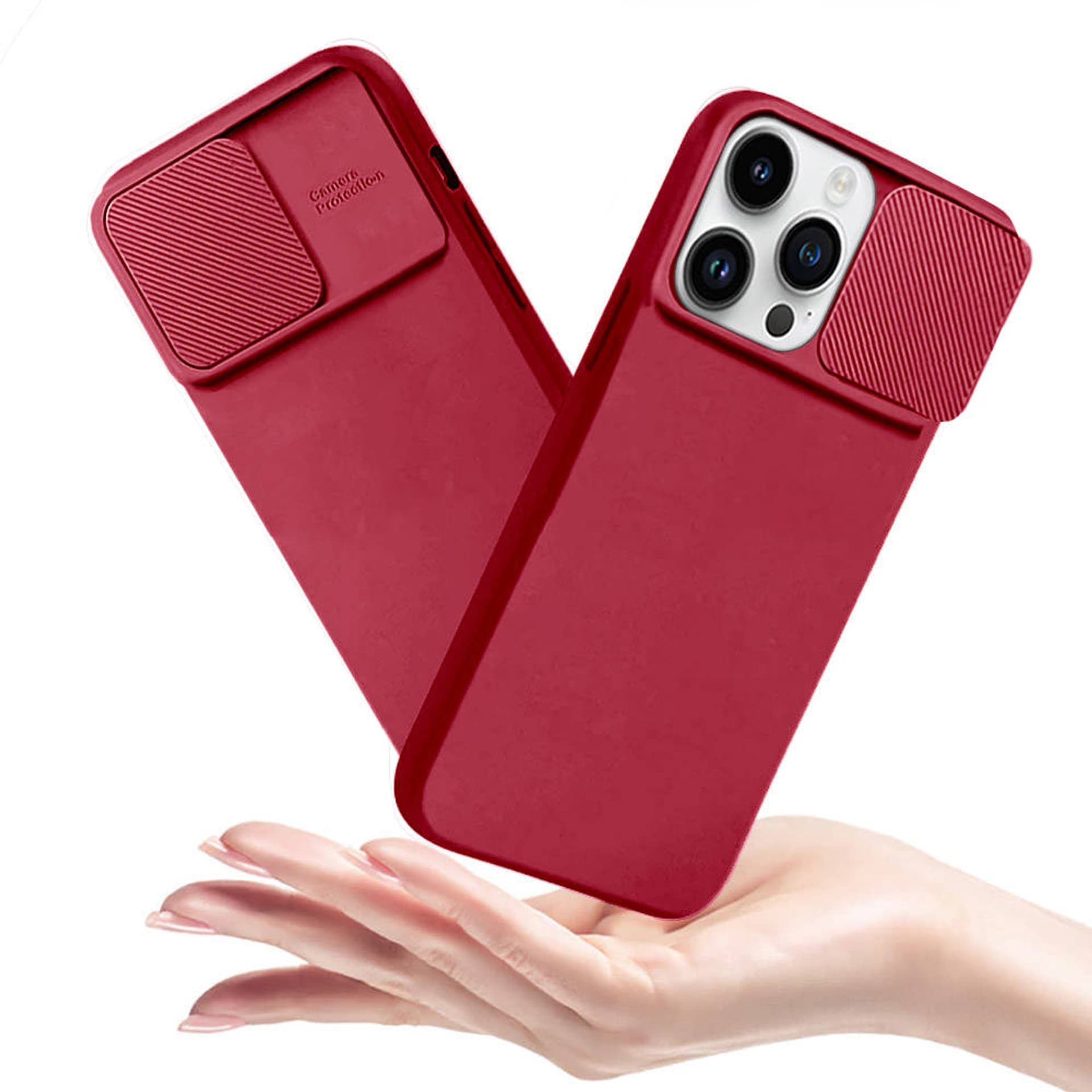 

Etui XIAOMI REDMI 10C Silikonowe z Osłoną na Aparat Nexeri Silicone Lens burgundowe
