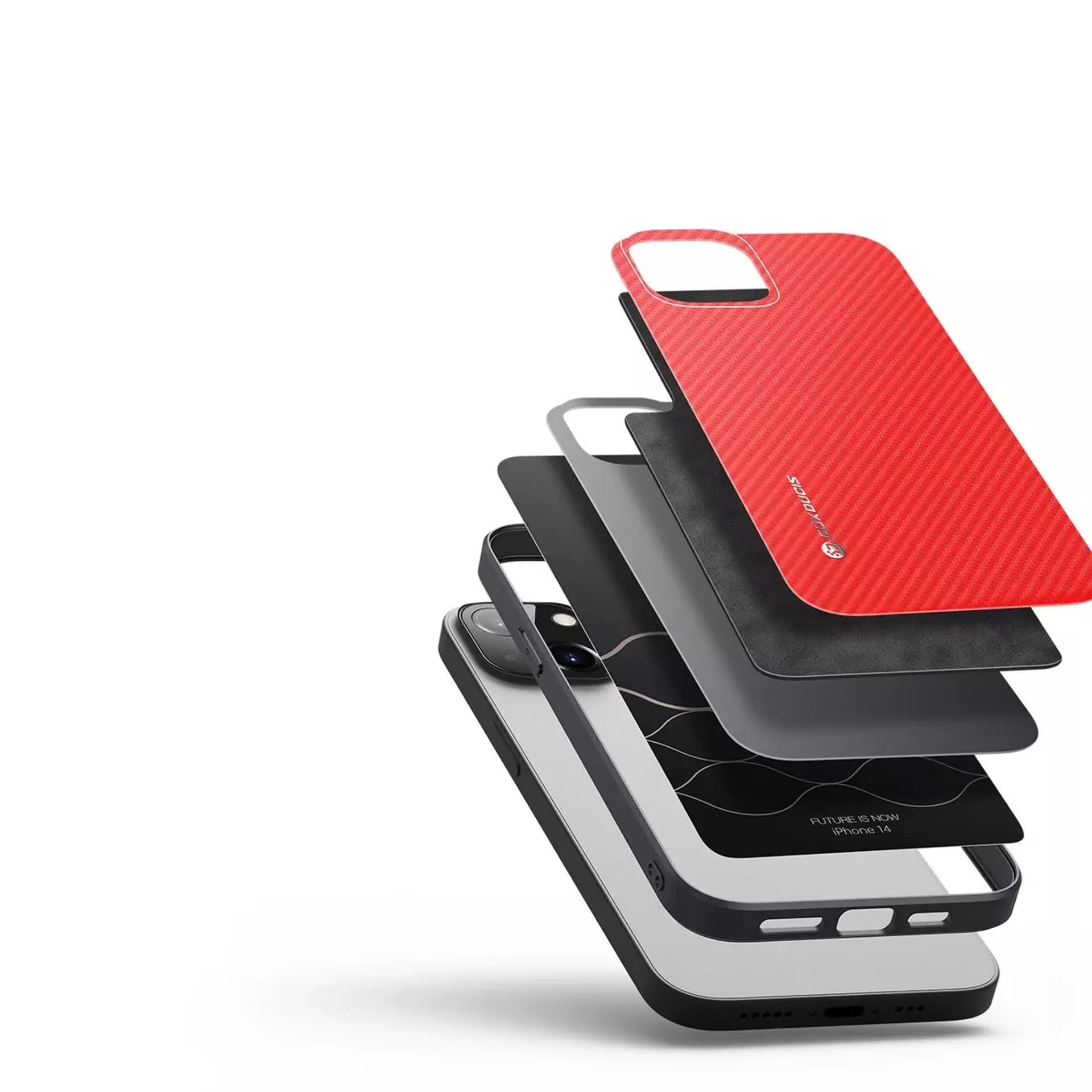 

Dux Ducis Fino etui pokrowiec pokryty nylonowym materiałem iPhone 14 czerwony
