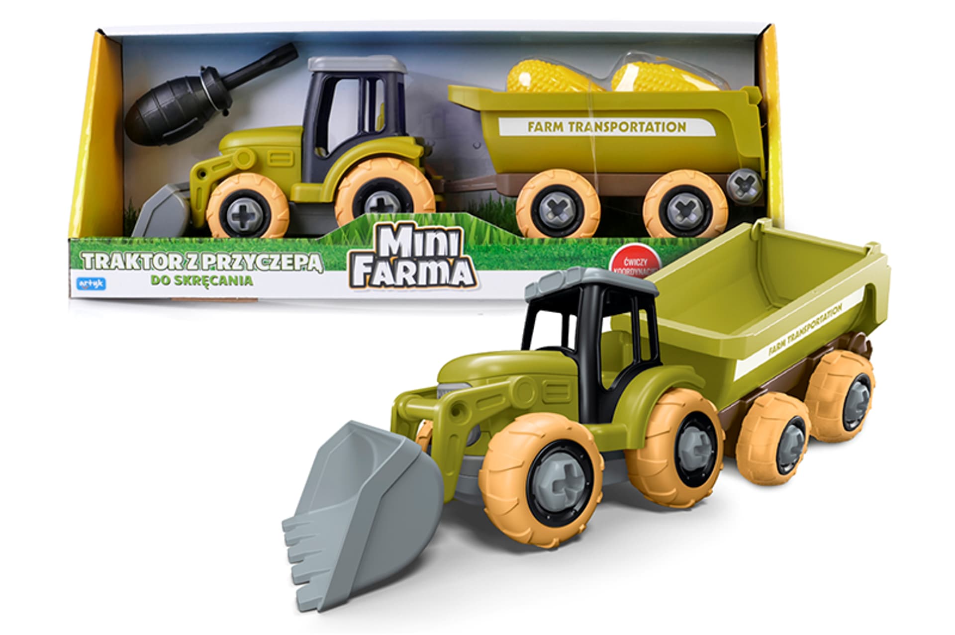 

TRAKTOR Z PRZYCZEPĄ CIĄGNIK DO SKRĘCANIA ŚRUBOKRĘT