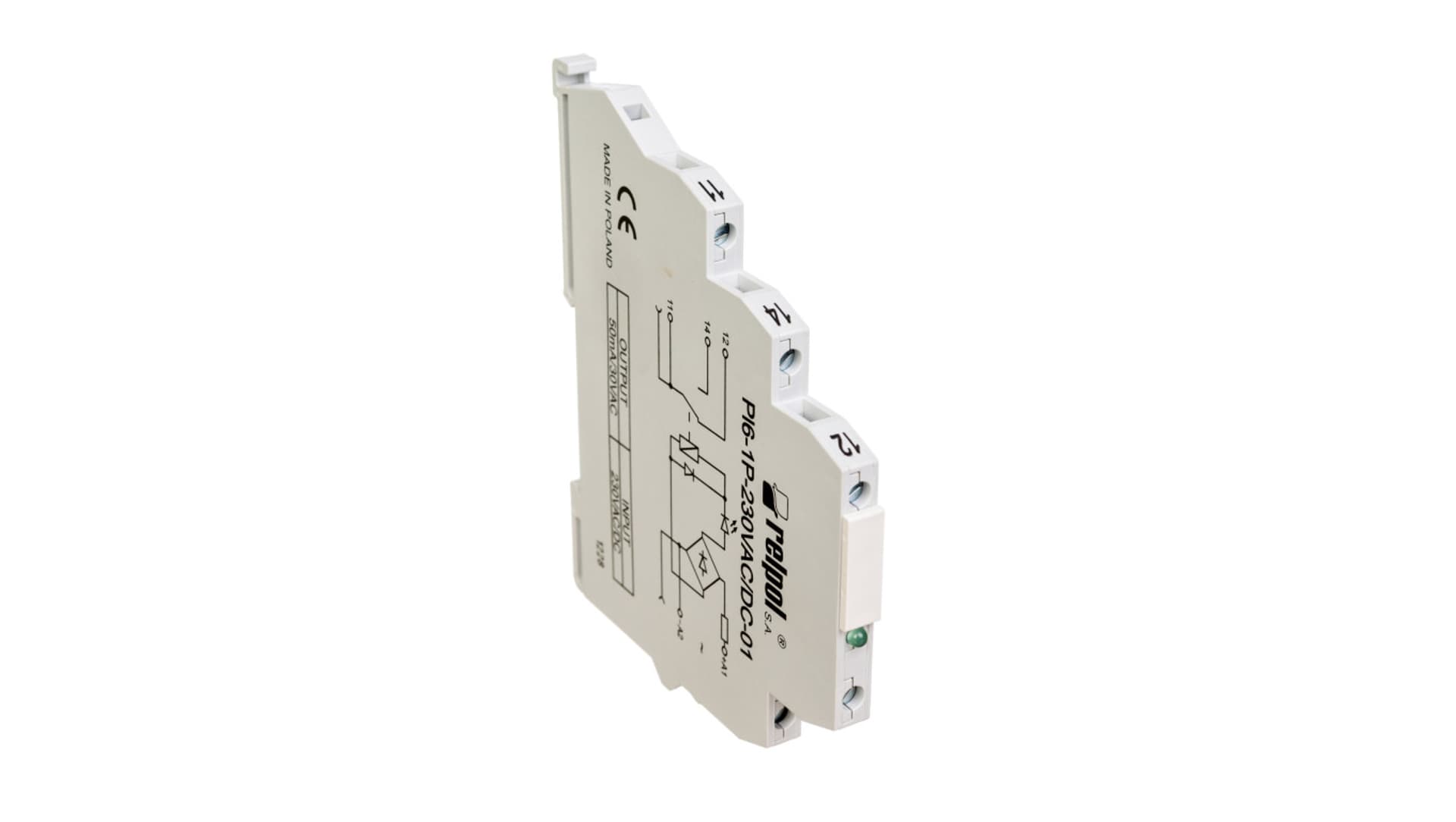

Przekaźnik interfejsowy 1P 6A 230V AC/DC AgSnO2 PI6-1P-230VAC/DC-01 858560
