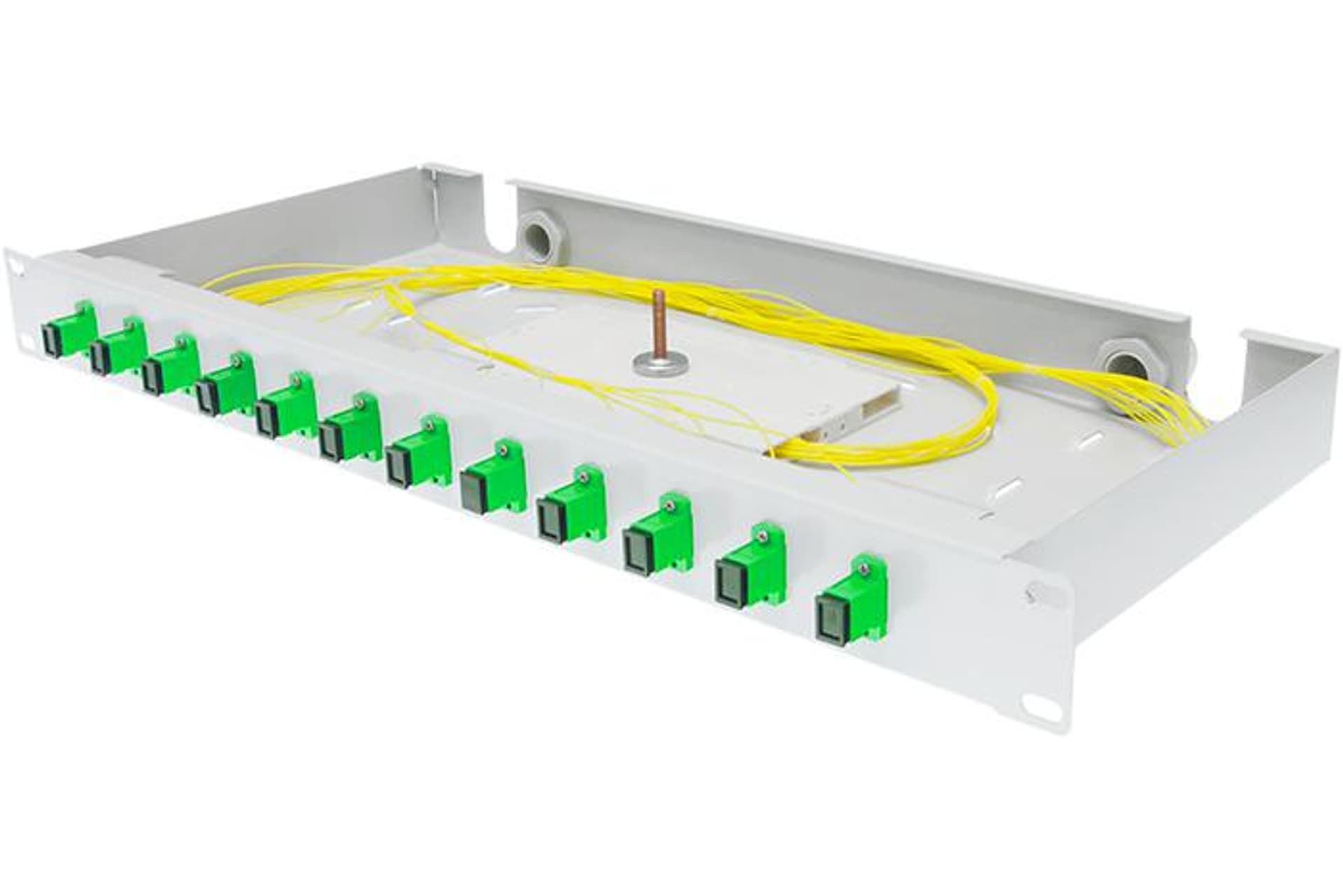 

Kompletna przełącznica 1U 12xSC/APC simplex (12J)