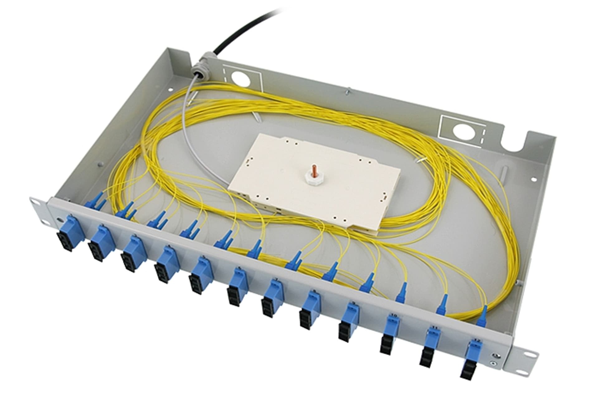 

Kompletna przełącznica 1U 12xSC/PC duplex (24J)