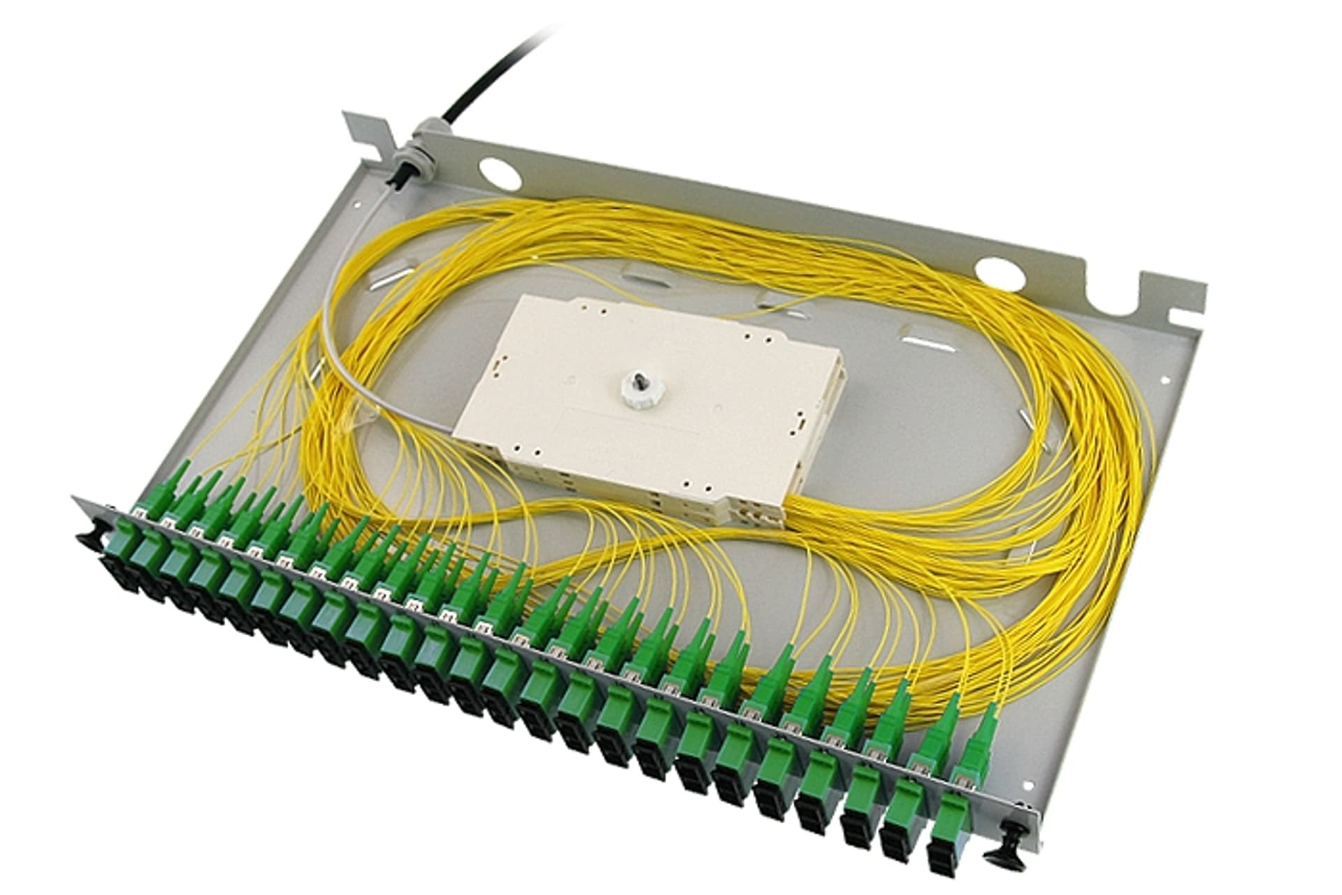 

Kompletna przełącznica 1U 24xSC/APC duplex (48J)