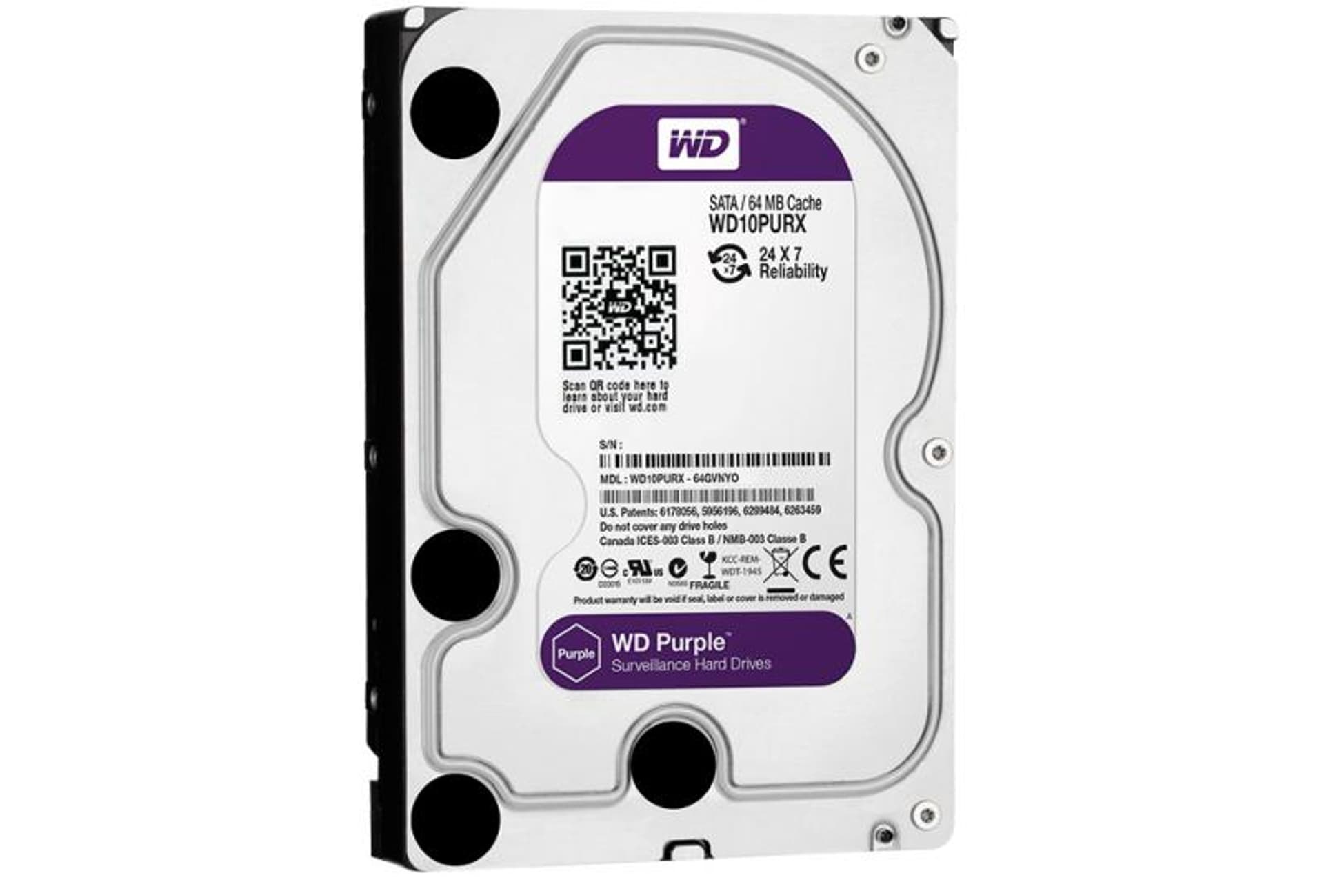 

Dysk twardy WD Purple 3.5'' SATA3 1TB do rejestratorów