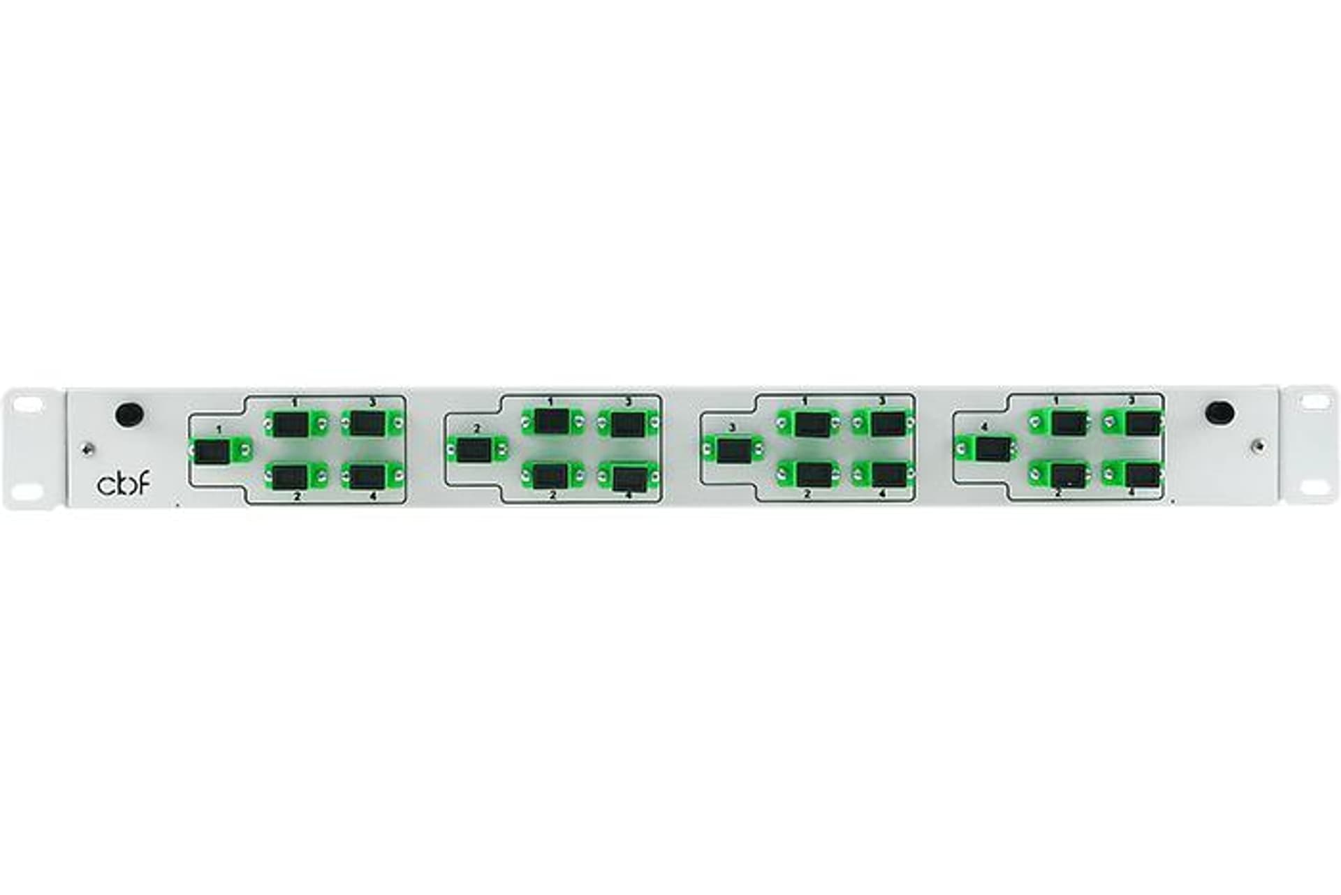 

Splitter PLC SM 1:2 - 4szt w obudowie rack 1U CBF złącza SC/APC