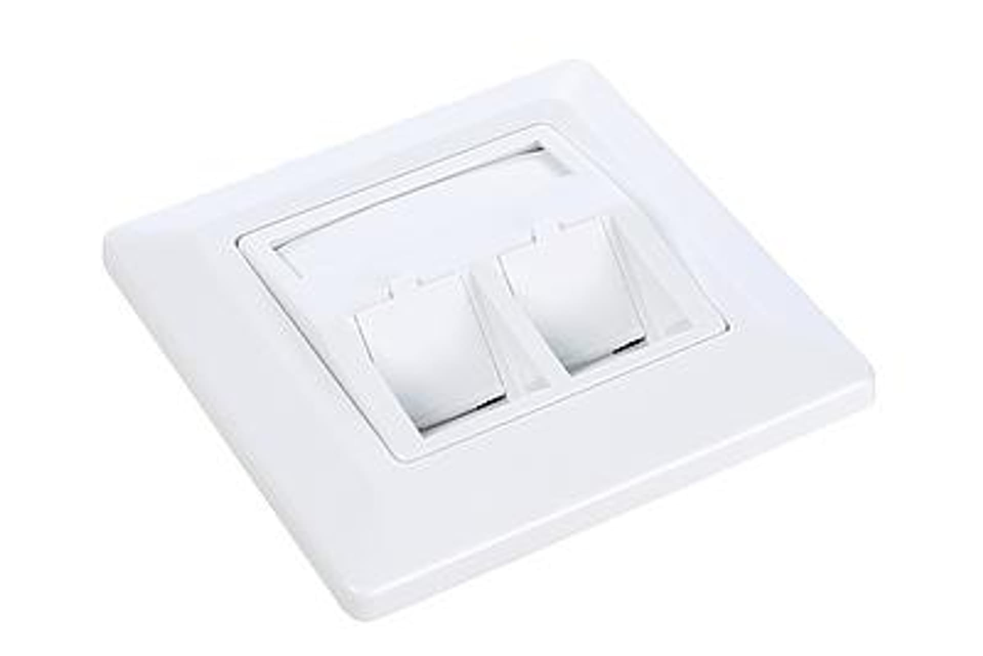 

Gniazdko modularne Solarix na 2 keystony podtynkowe białe SX9-2-0-WH