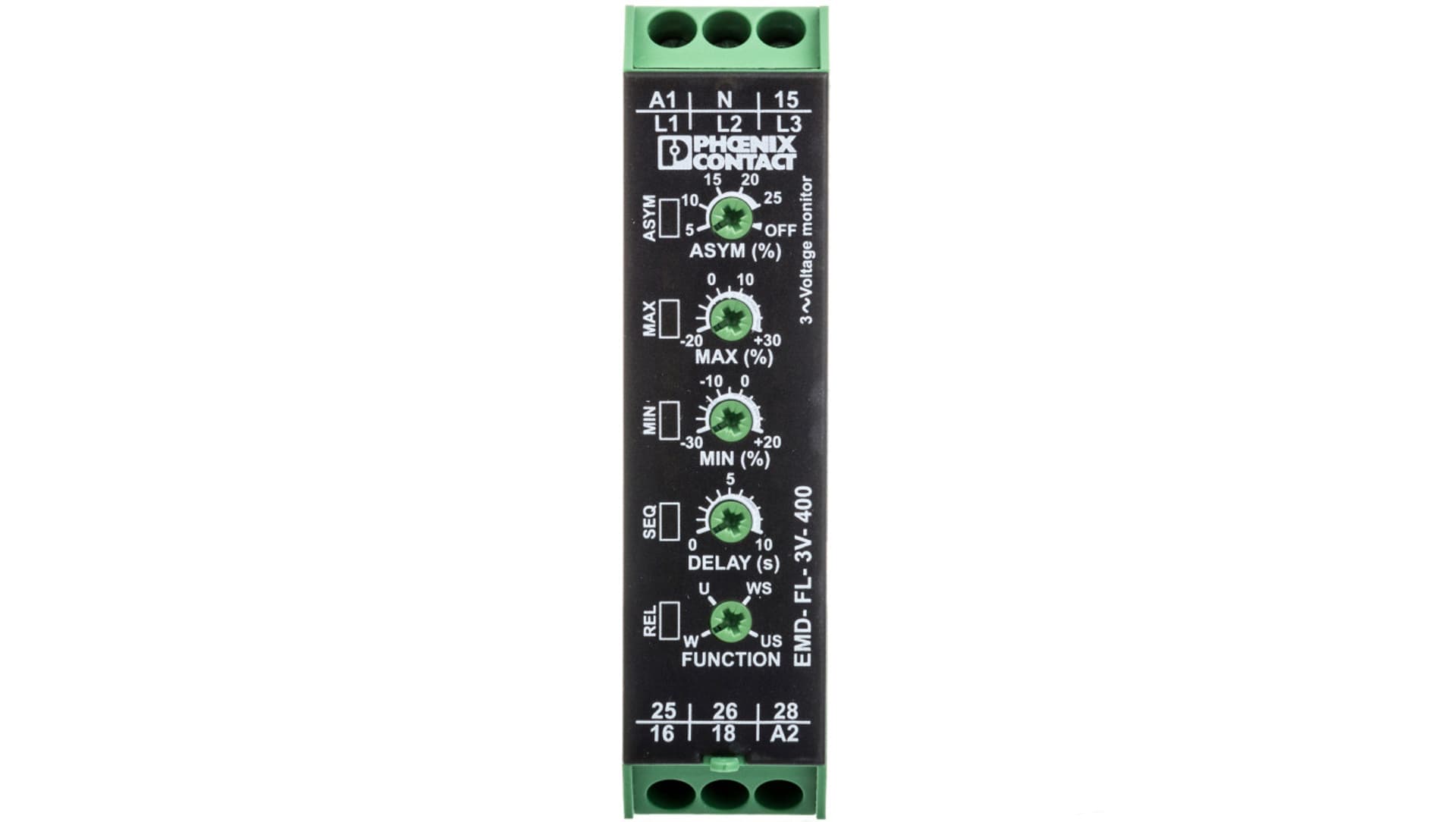 

Przekaźnik kontroli napięcia 3-fazowy 2P 280-520V AC EMD-FL-3V-400 2866064
