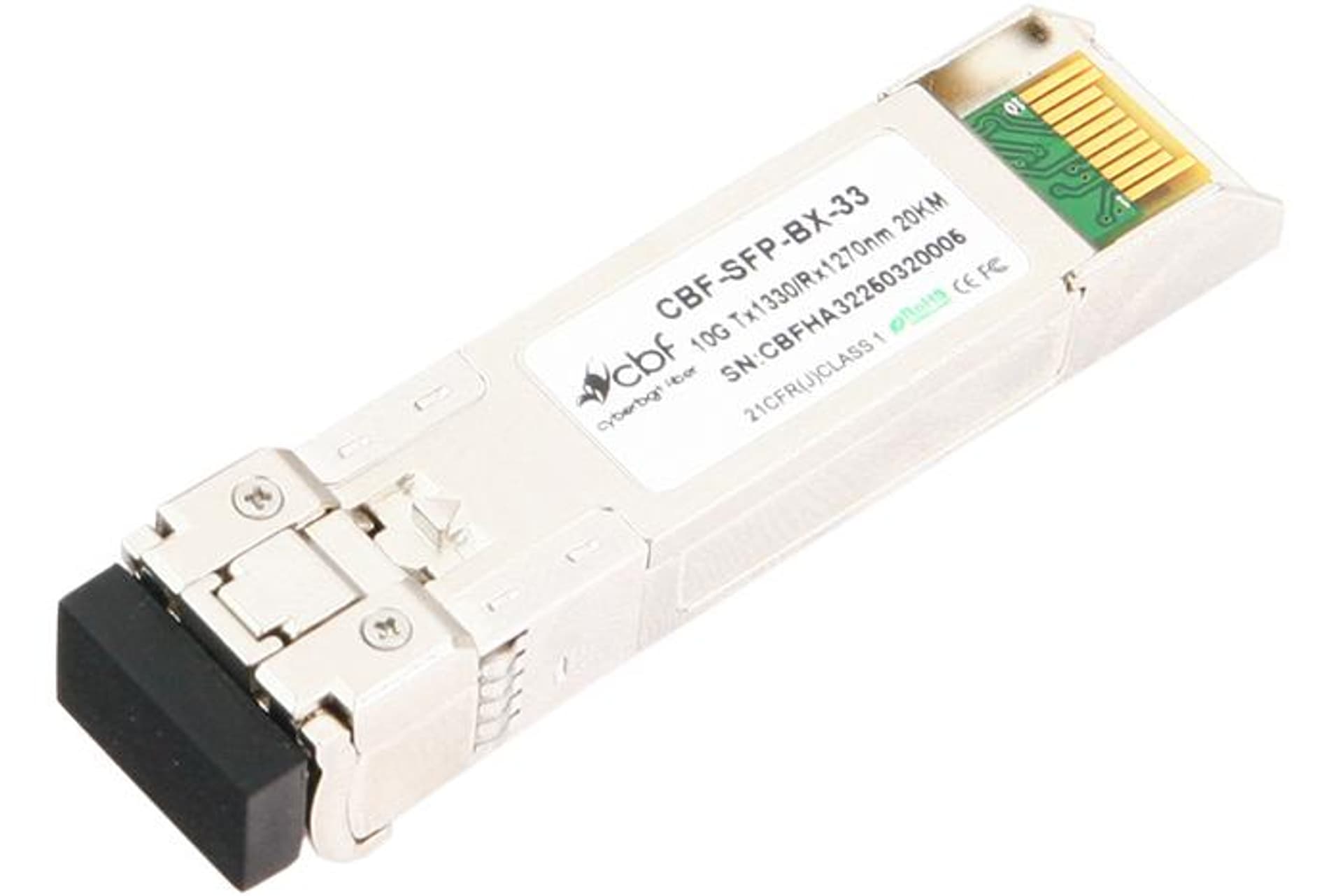 

CBF Moduł SFP+ 10Gb WDM Tx: 1330nm/Rx: 1270nm 40km LC simplex DDM