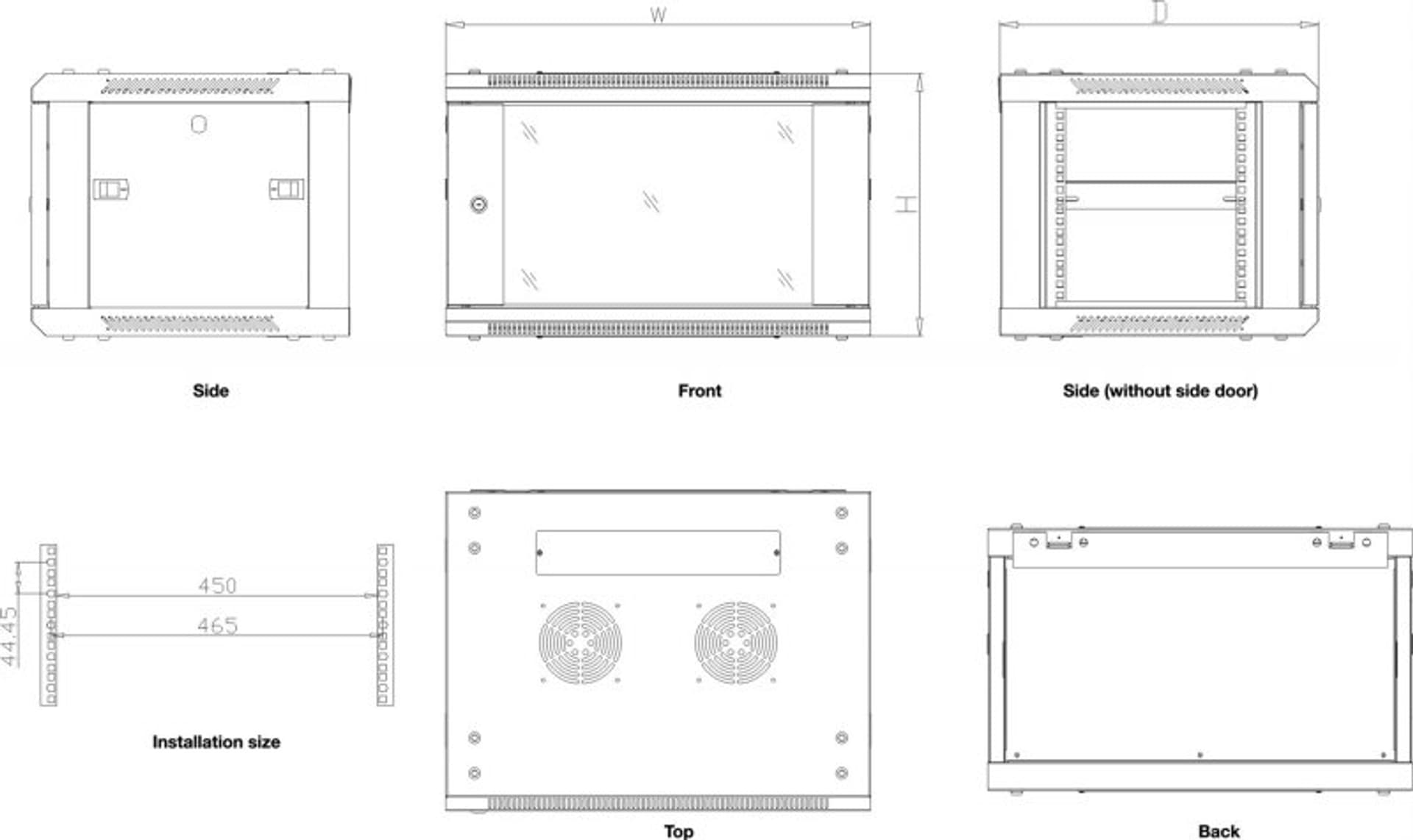 

Szafa 19 6U 600x450mm czarna GT Networks