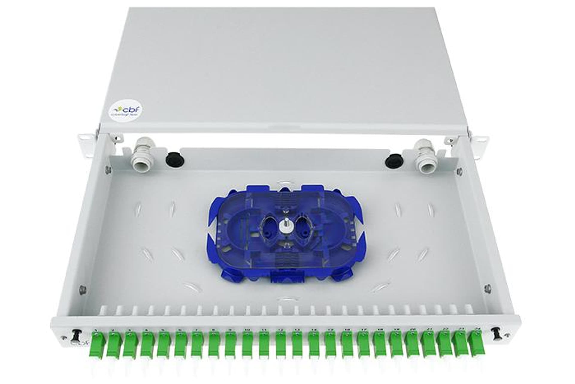 

Kompletna przełącznica CBF 24xE2000/APC 1U 19'' wysuwana