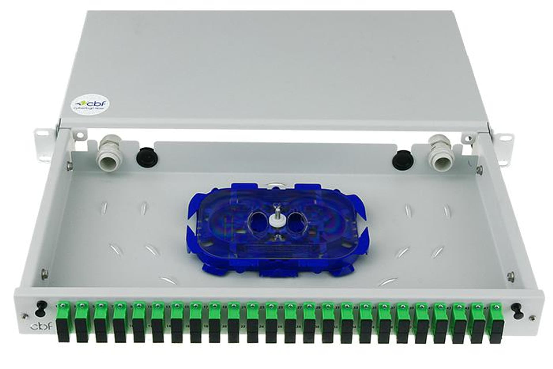 

Kompletna przełącznica CBF 24xSC/APC duplex 1U 19'' wysuwana