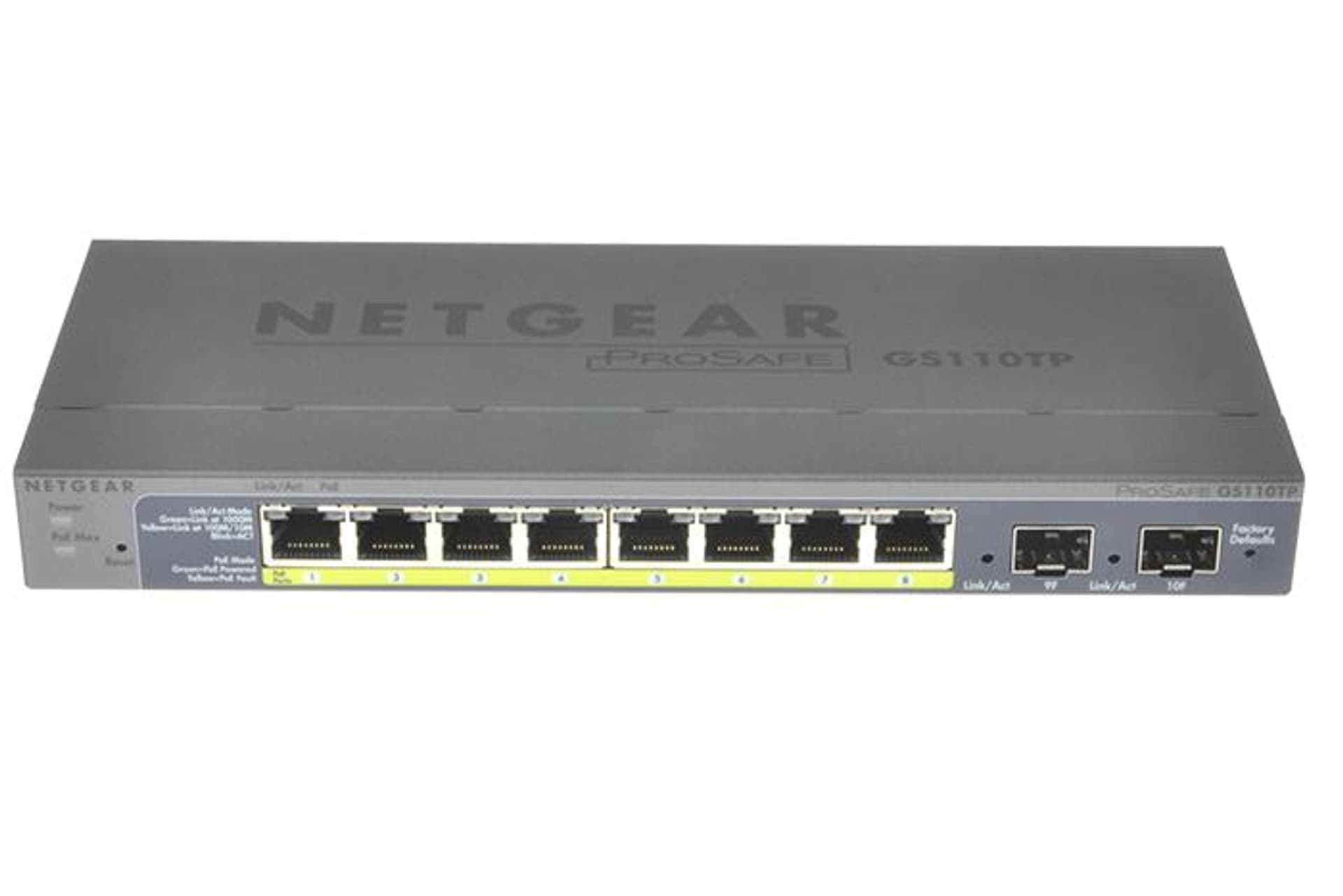 

NETGEAR 8PT GE POE SMART SW W 2 FIBER (GS110TP-300EUS)