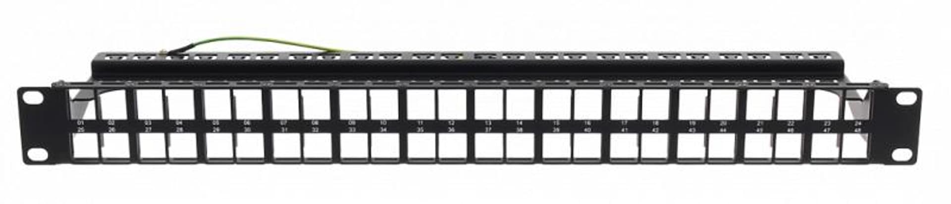 

Patch panel 19 modularny 48 portów 1U niewyposażony