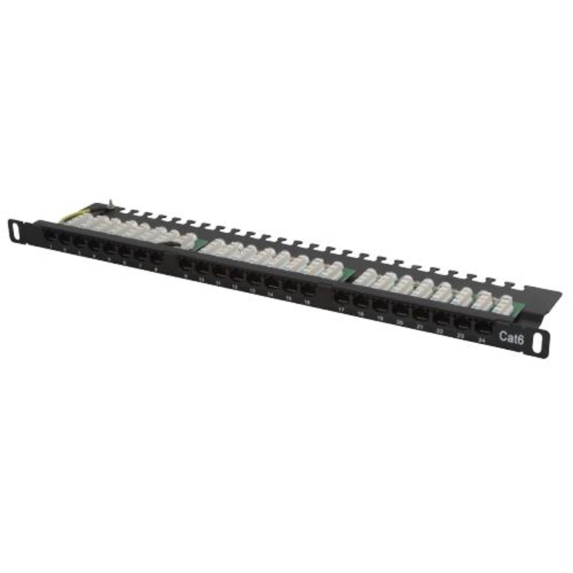 

Patch panel UTP 19 24x RJ45 kat.6, 0,5U z podstawką
