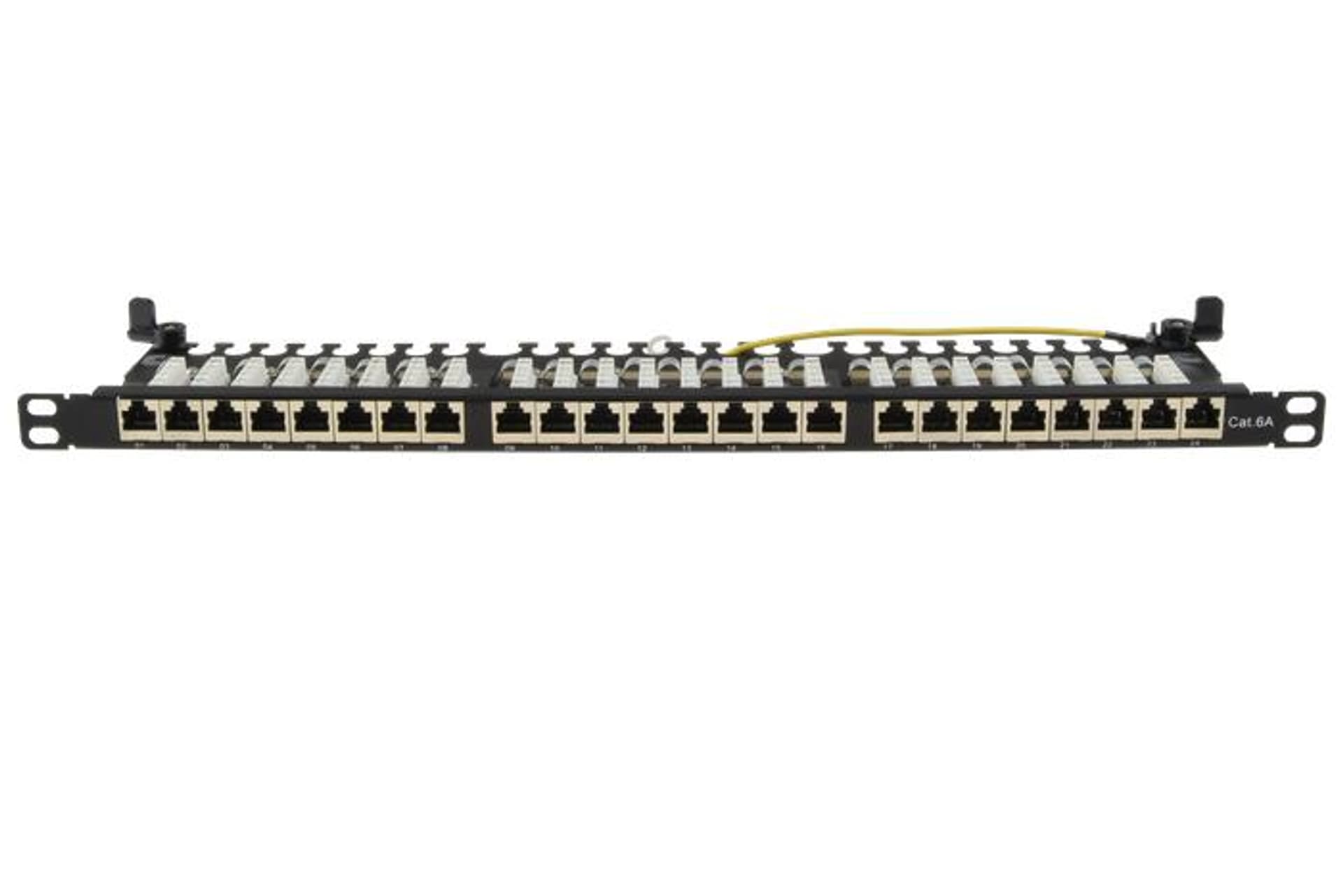 

Patch panel 24 porty STP kat. 6a RJ-45 0,5U 19 z podstawką